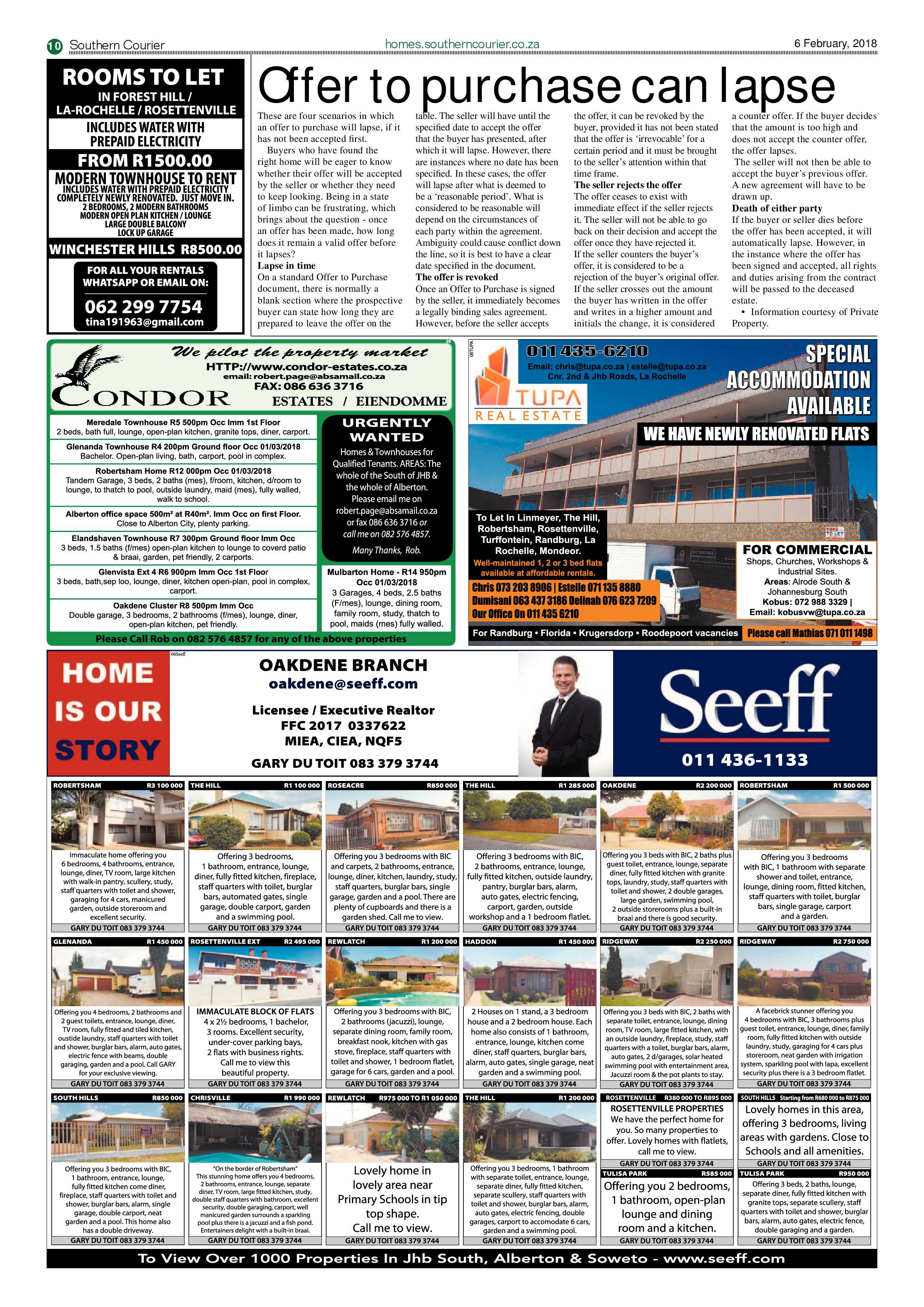 Southern Courier 06 February 2018 page 10