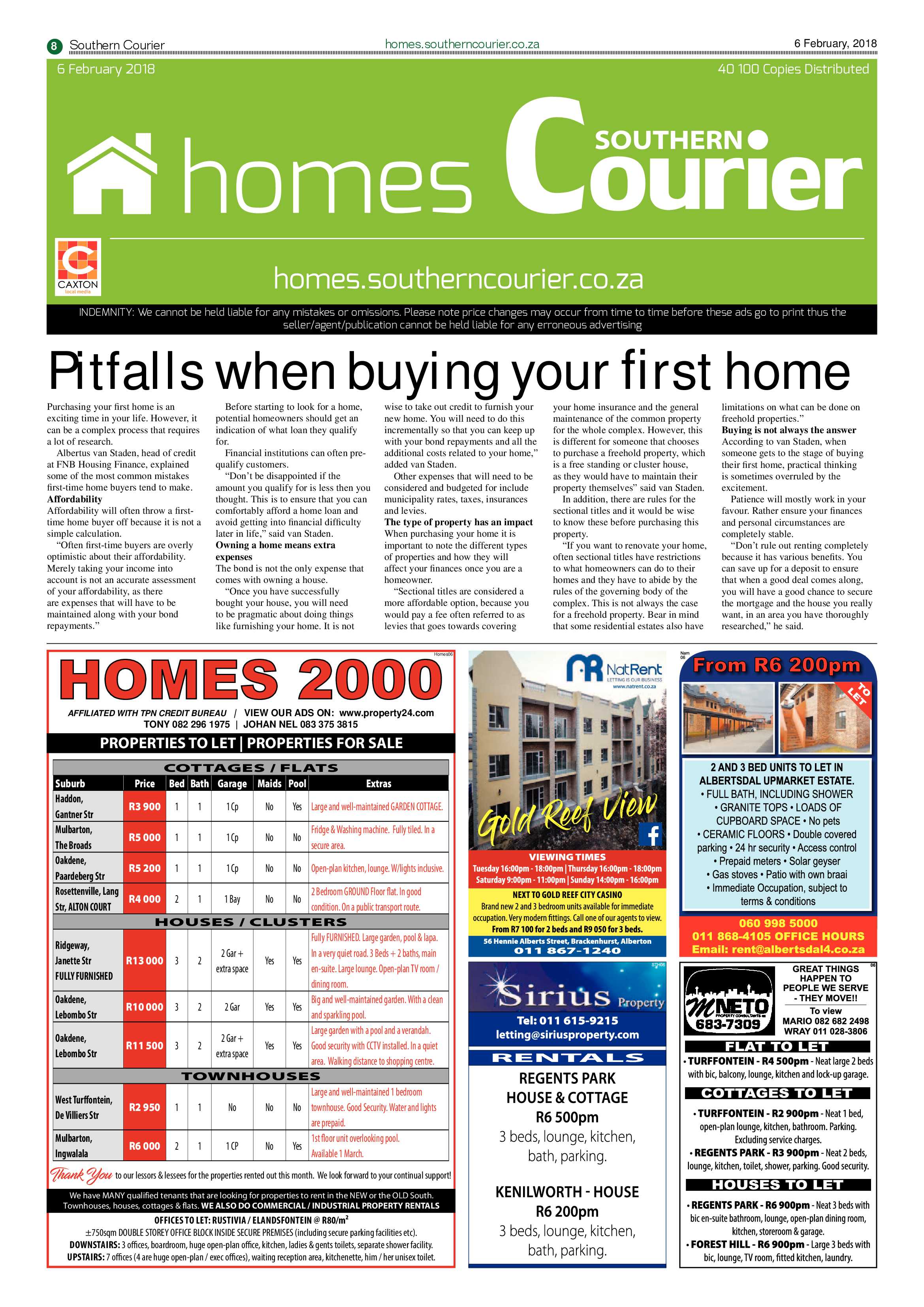 Southern Courier 06 February 2018 page 8