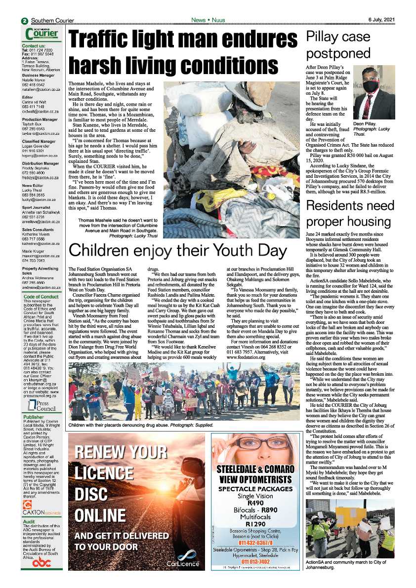 Southern Courier 06 July 2021 page 2