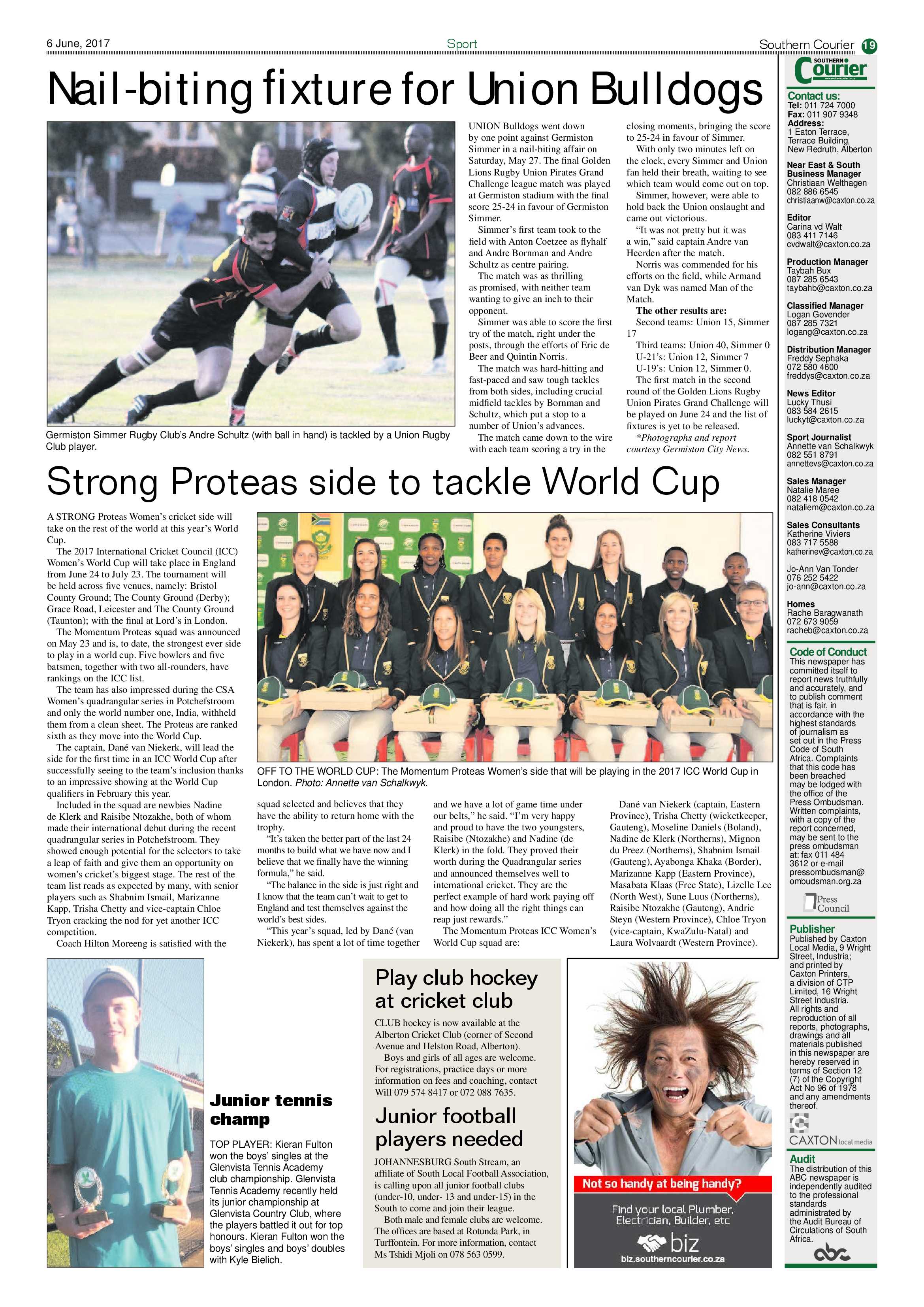 Southern Courier 06 June 2017 page 19