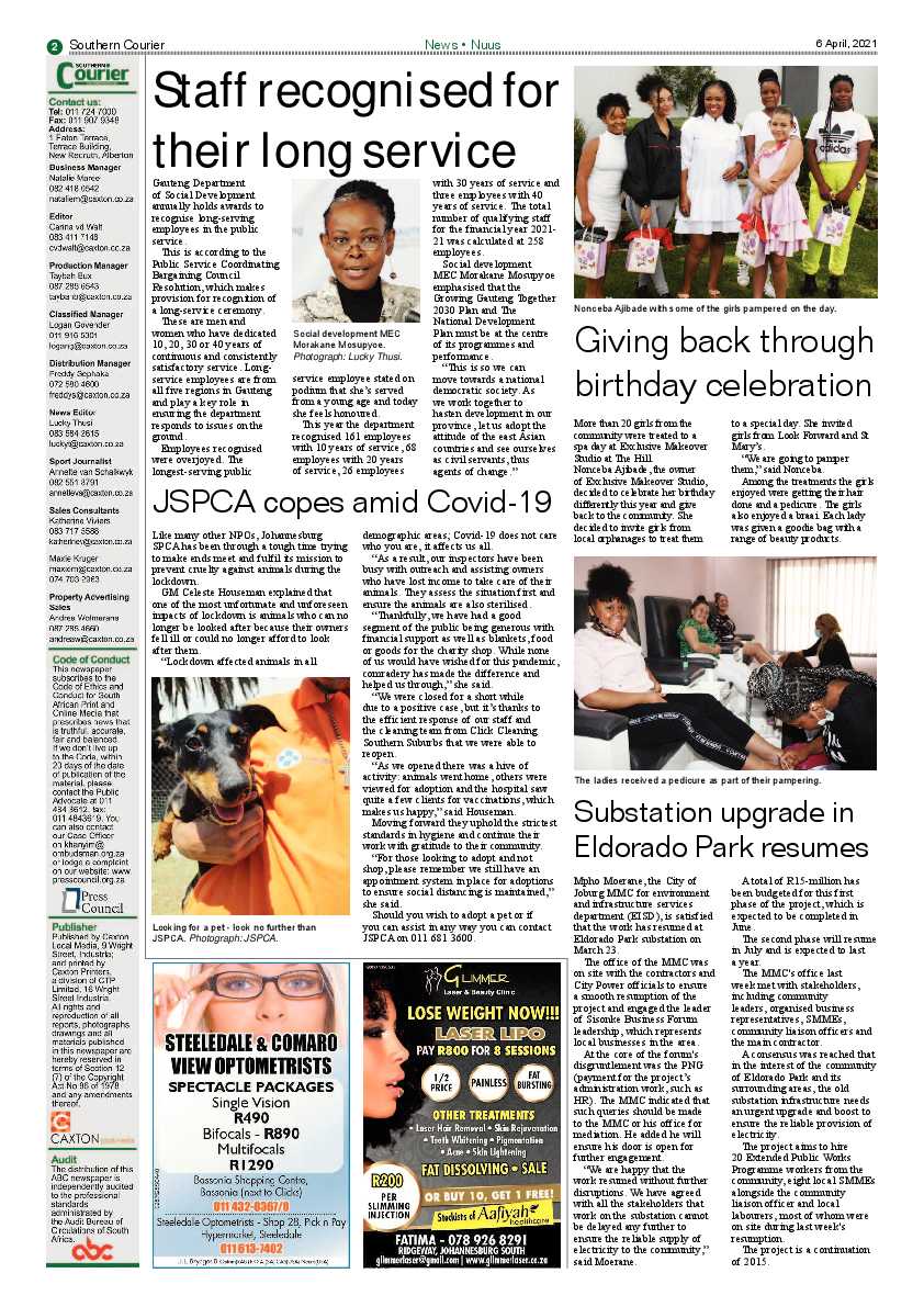 Southern Courier 06 April 2021 page 2