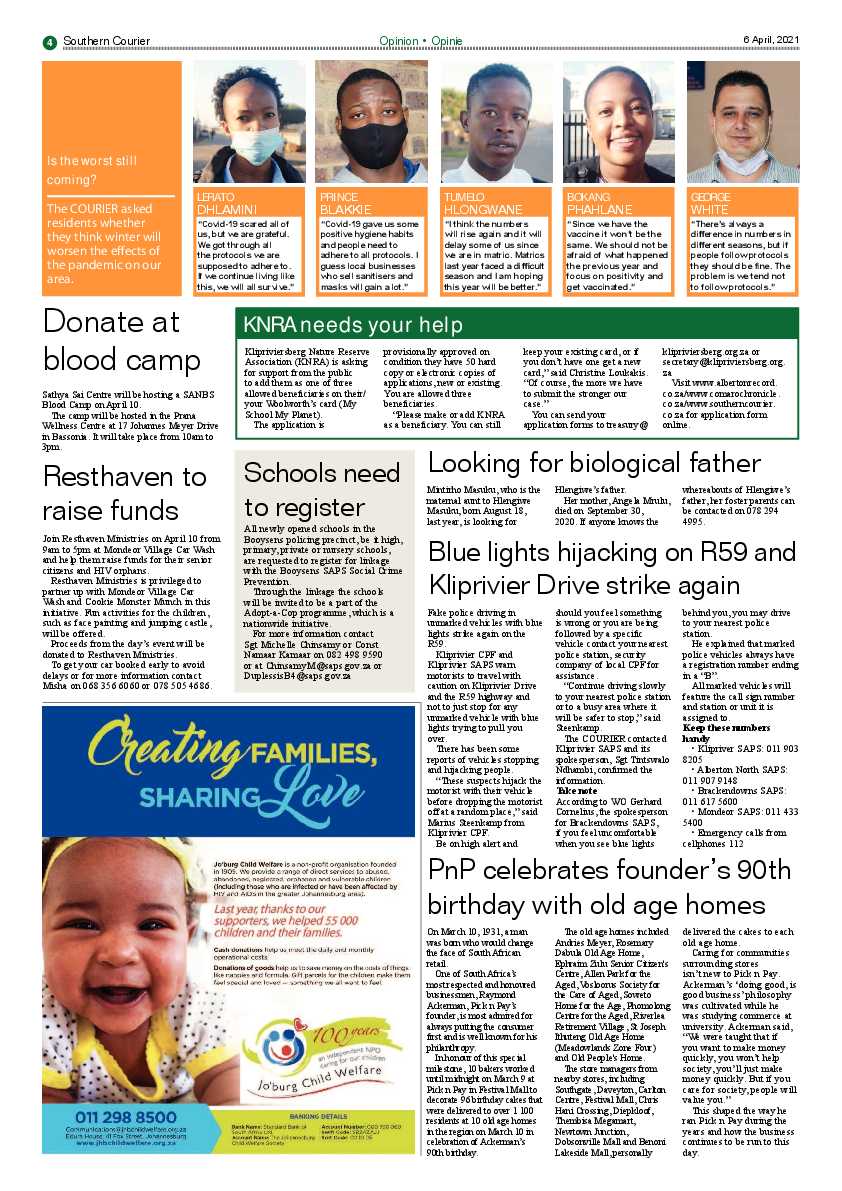 Southern Courier 06 April 2021 page 4