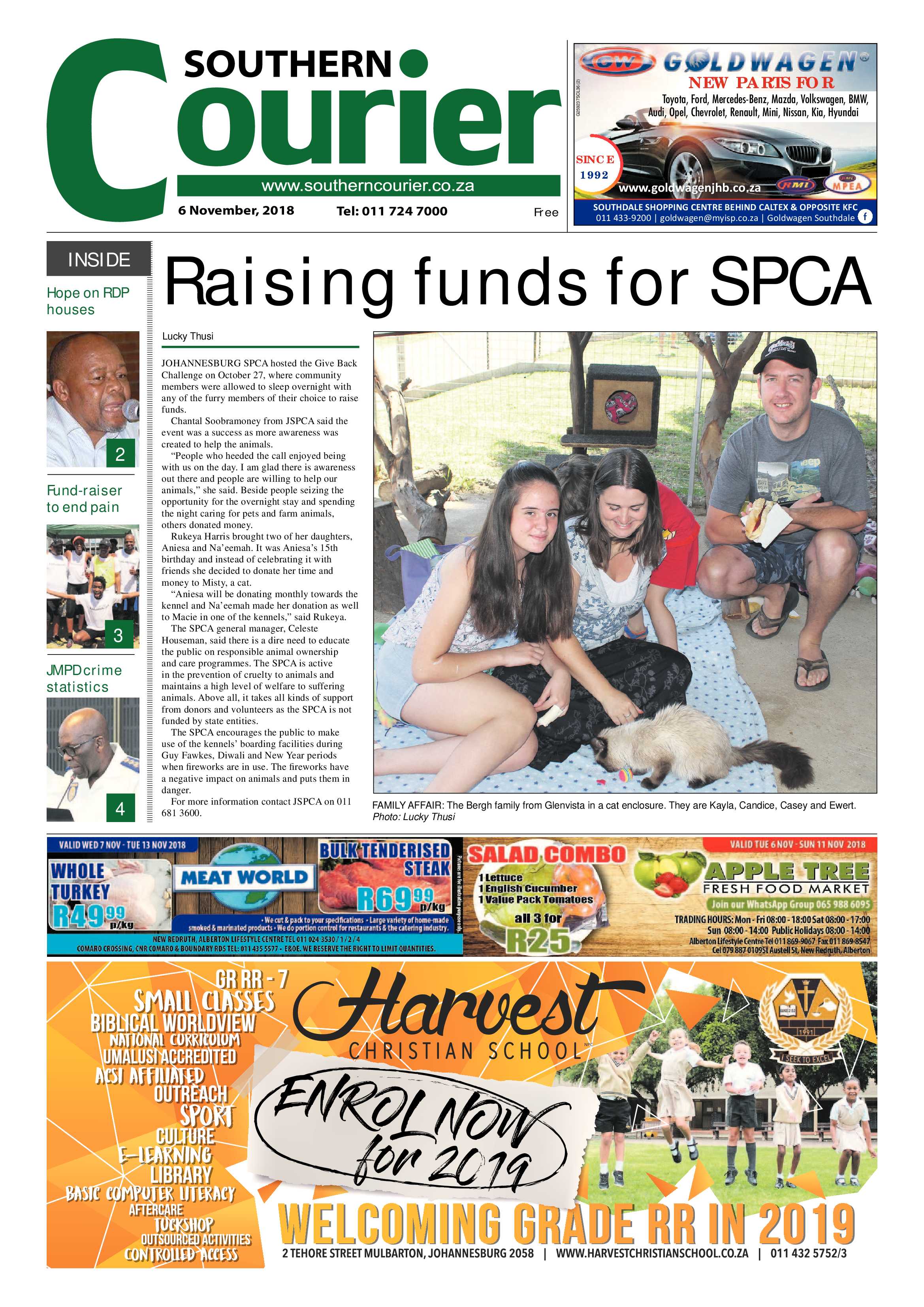 Southern Courier 06 November 2018 page 1