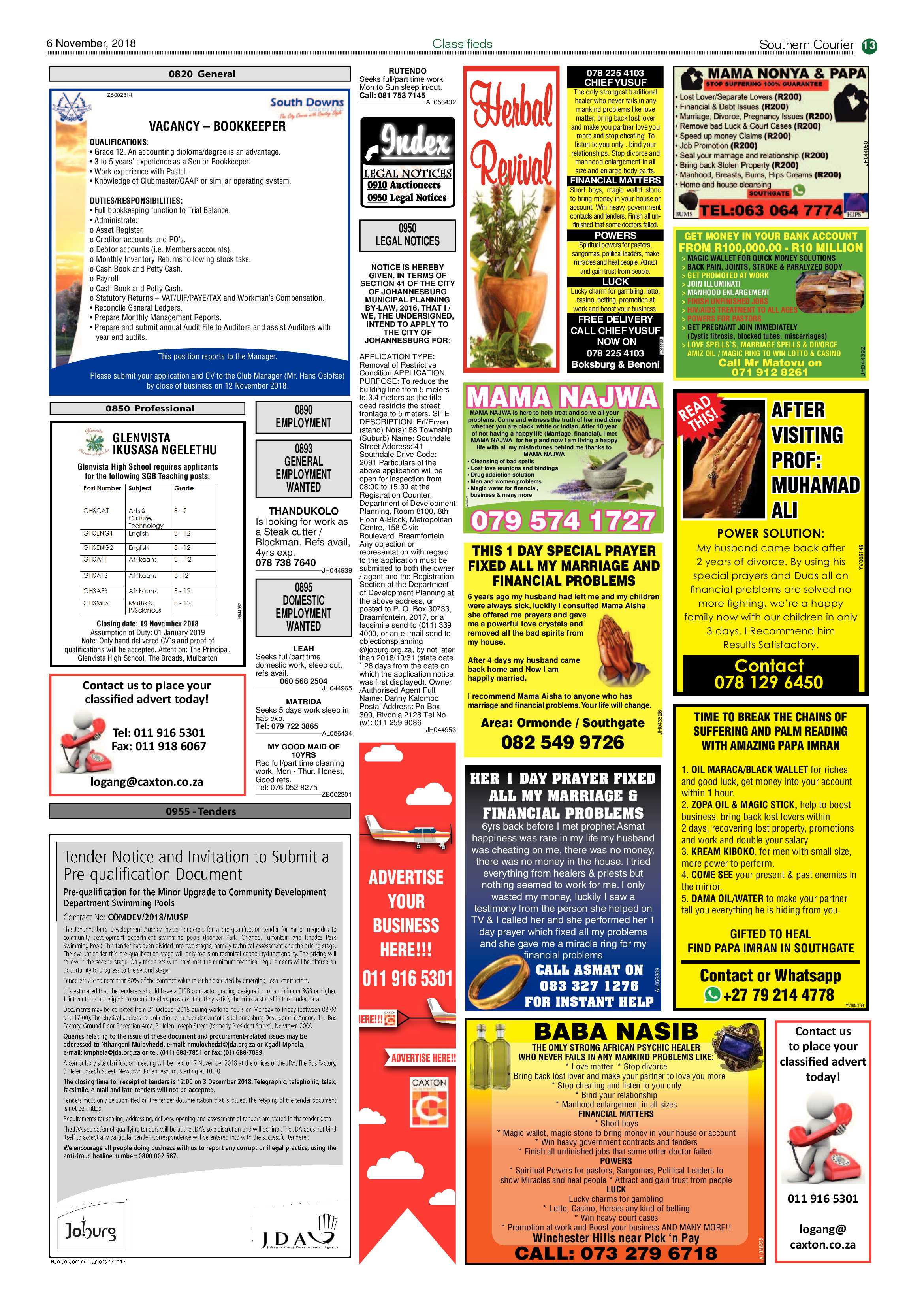 Southern Courier 06 November 2018 page 13