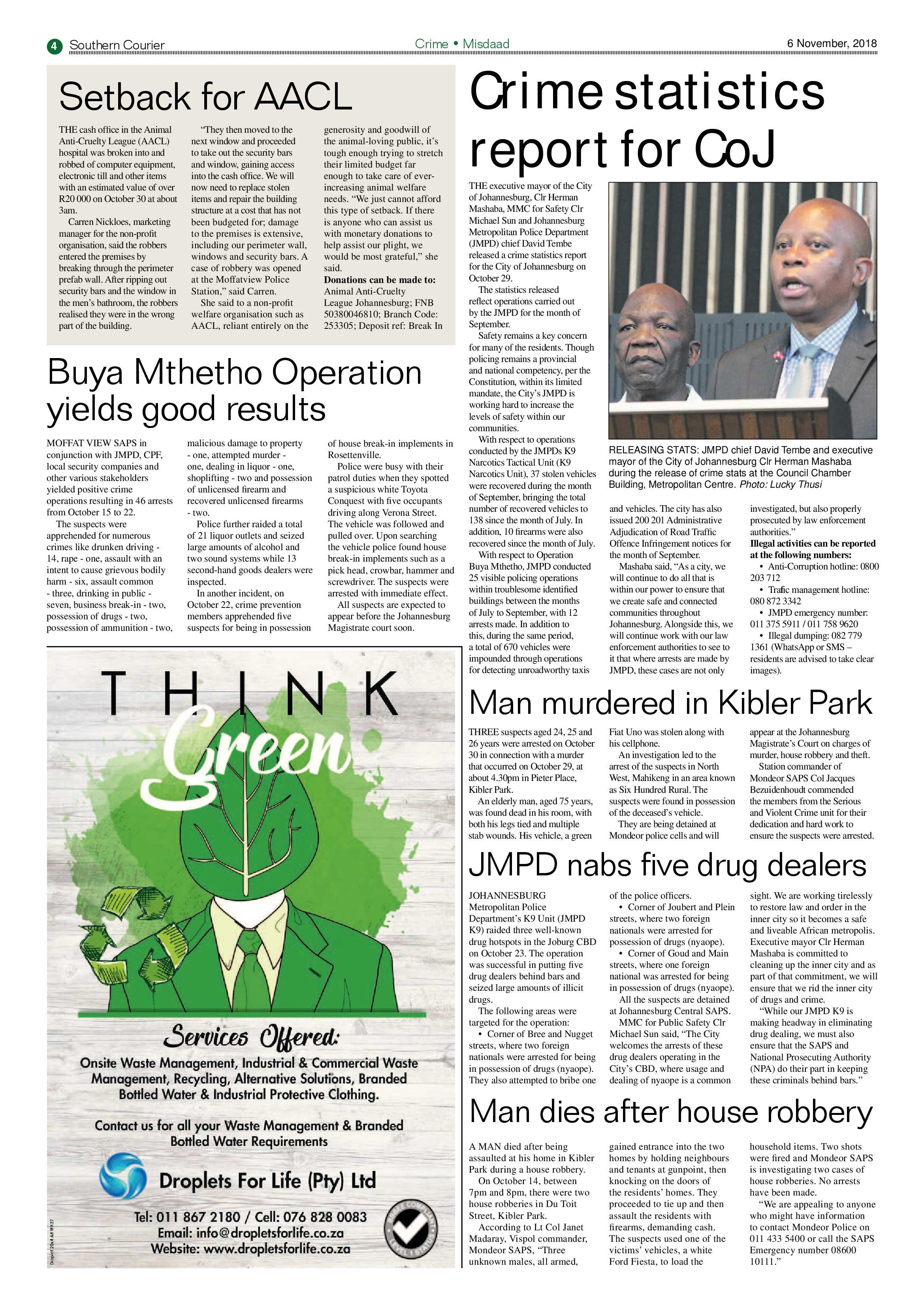 Southern Courier 06 November 2018 page 4