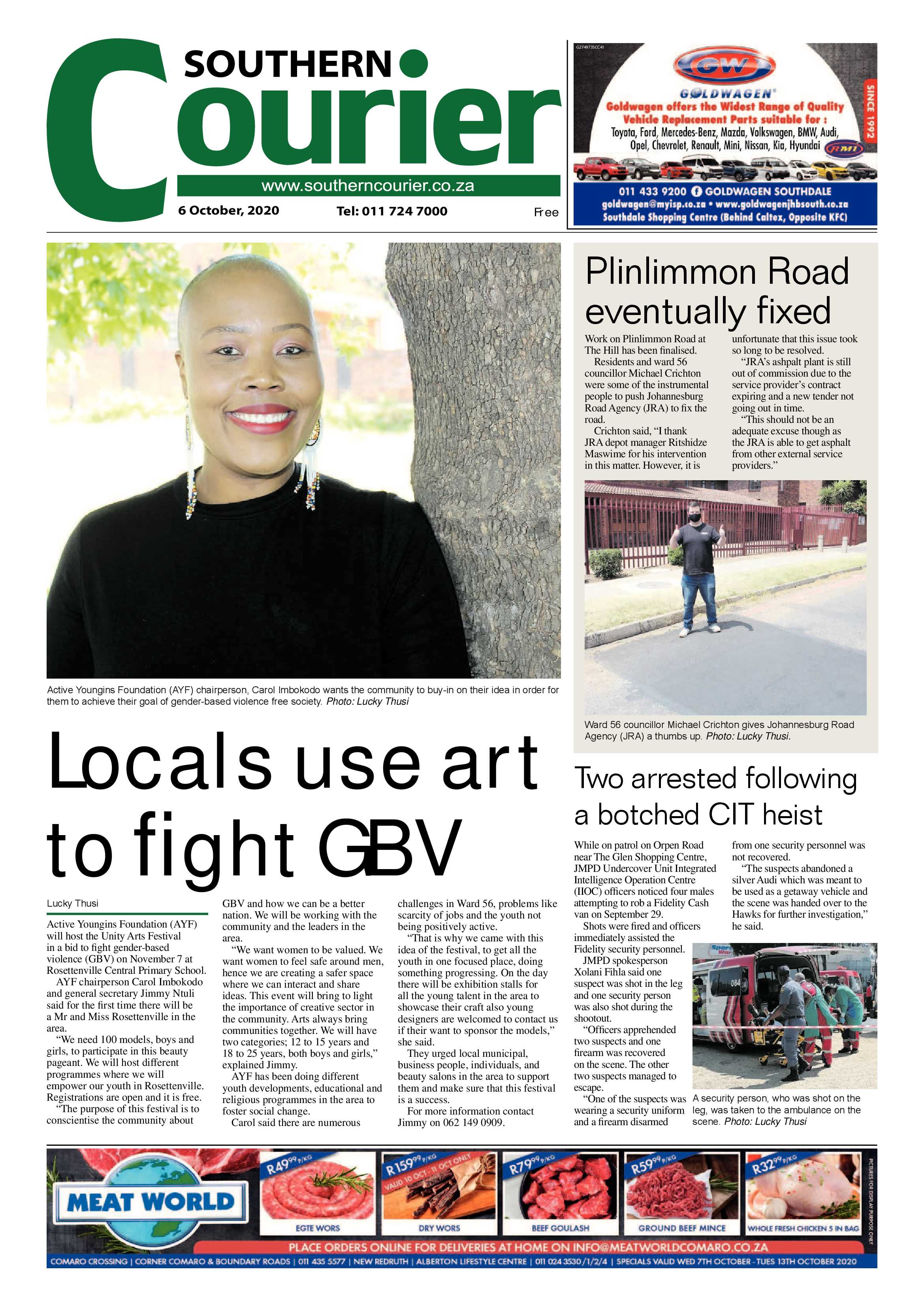 Southern Courier 06 October 2020 page 1