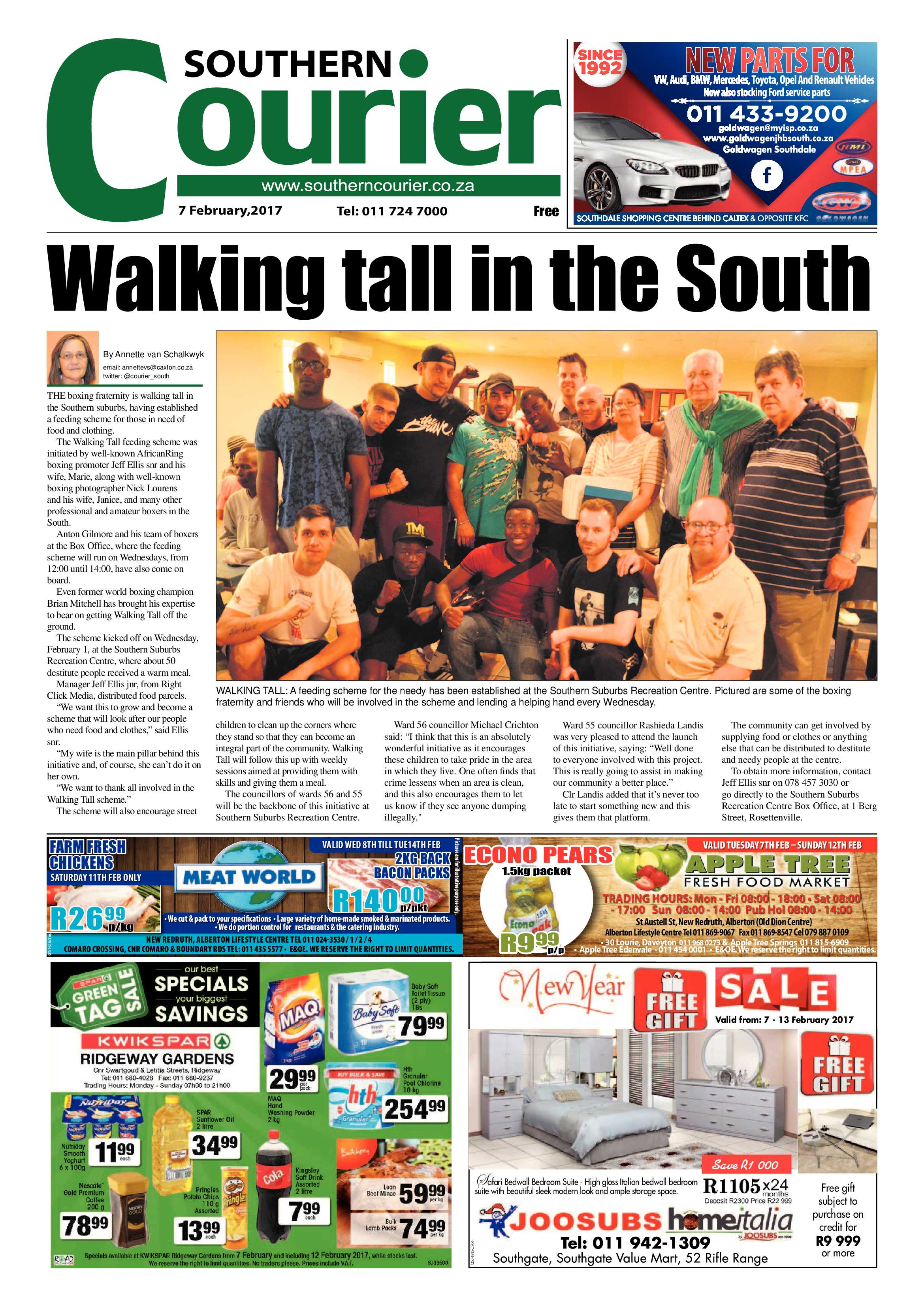 Southern Courier 07 February 2016 page 1