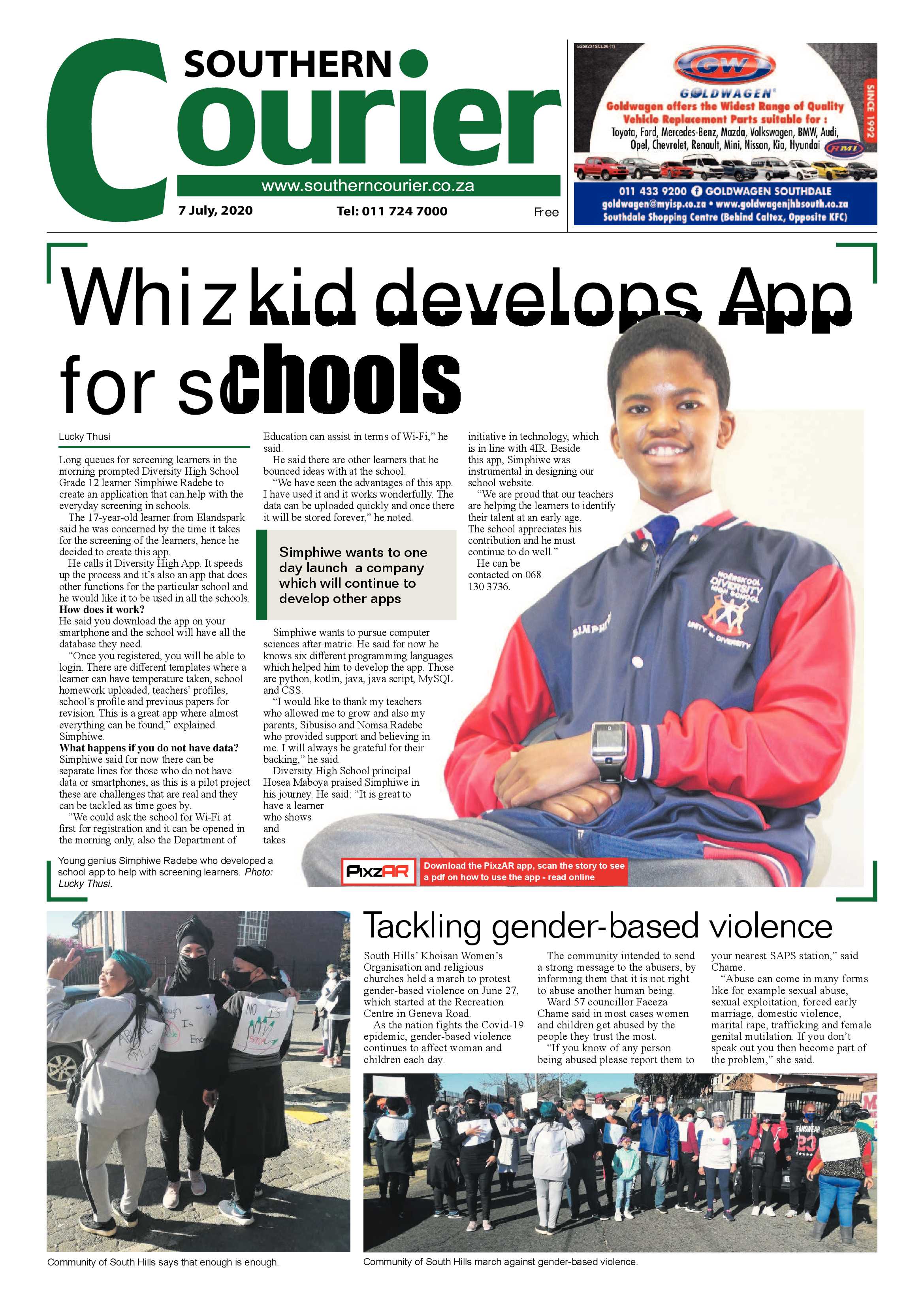 Southern Courier 07 July 2020 page 1