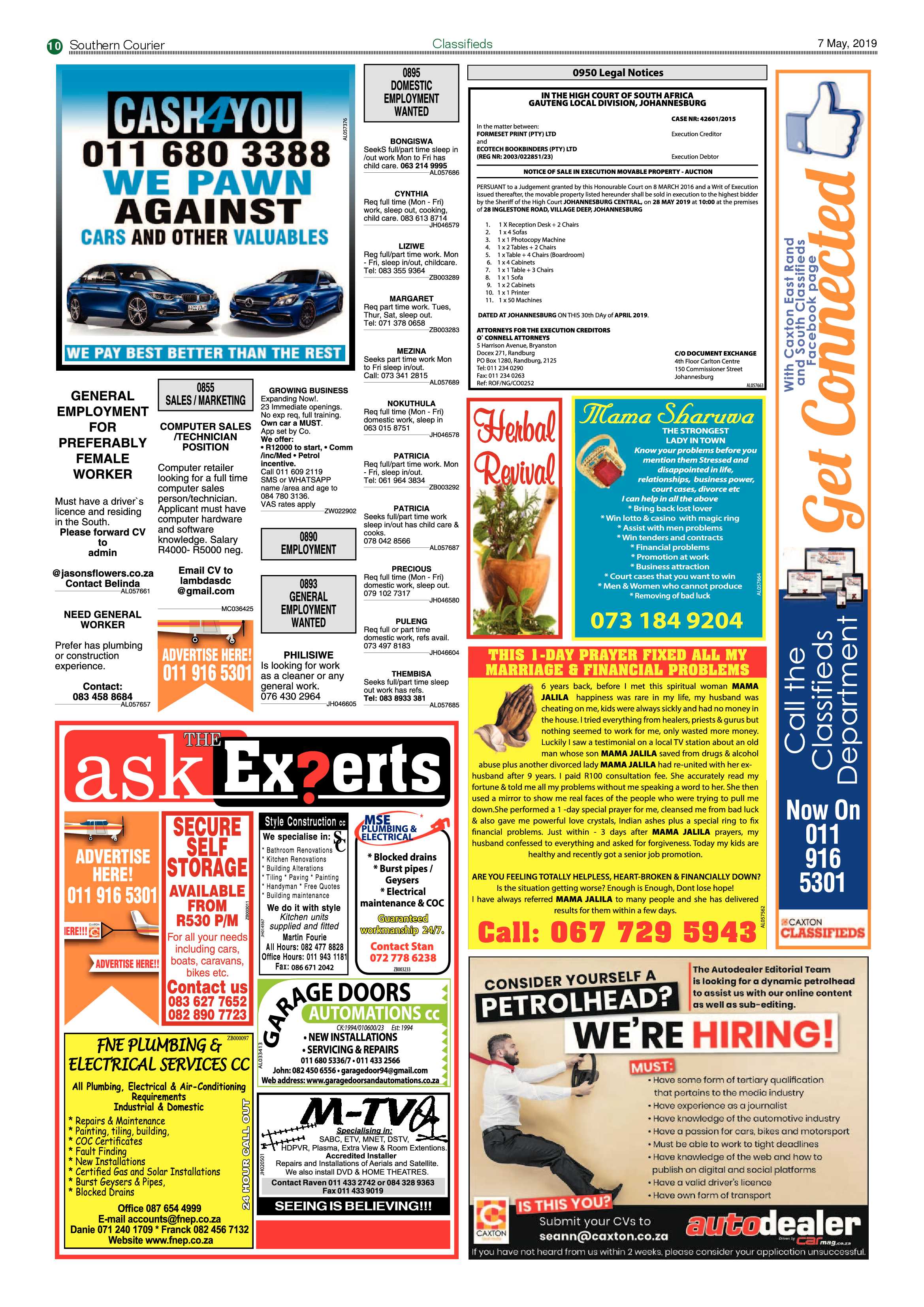 Southern Courier 07 May 2019 page 10