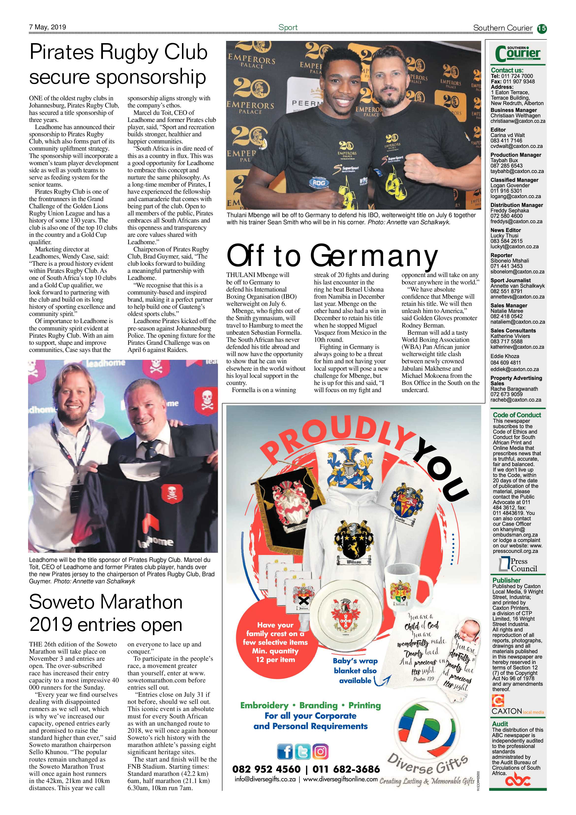 Southern Courier 07 May 2019 page 15