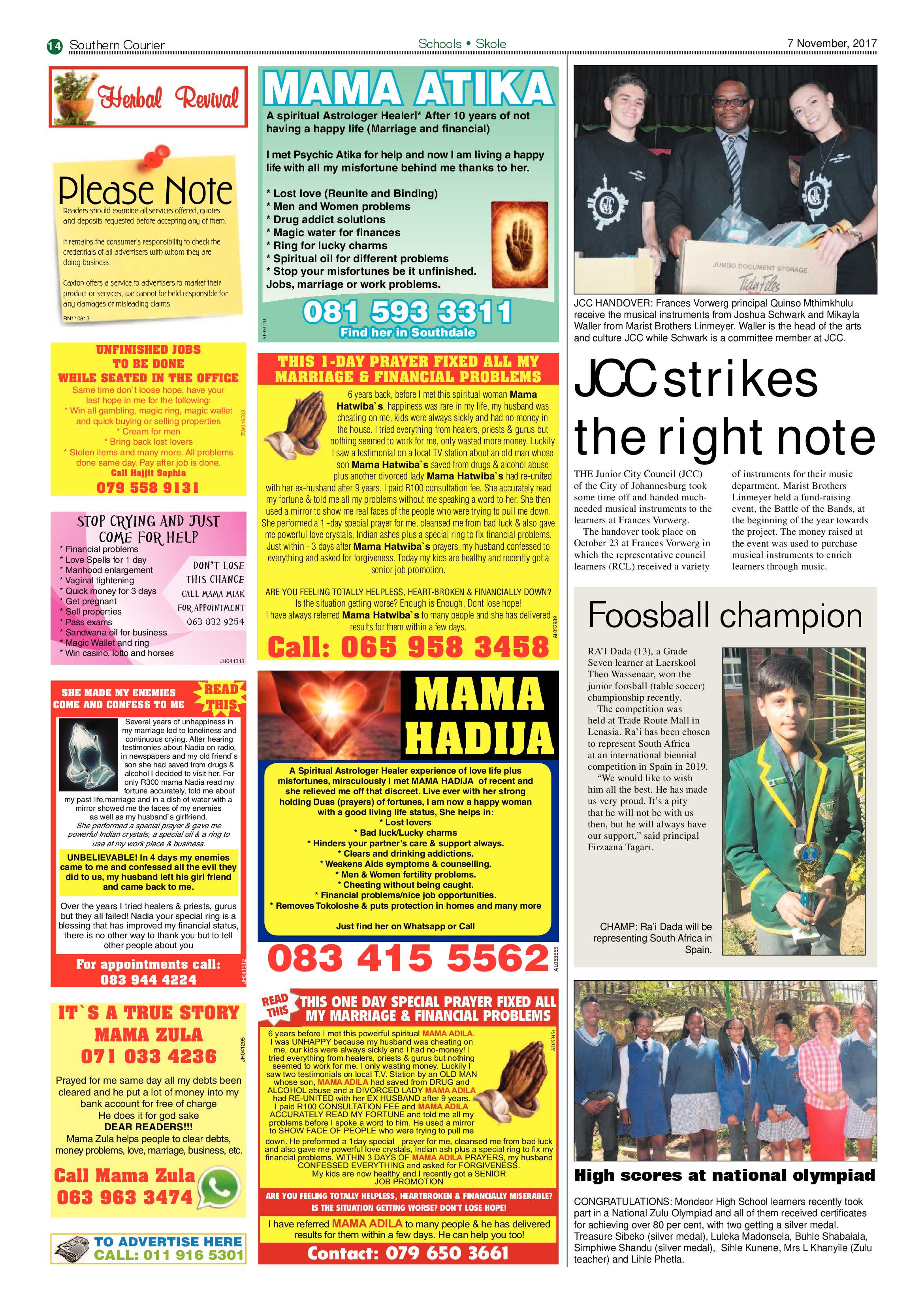 Southern Courier 07 November 2017 page 14