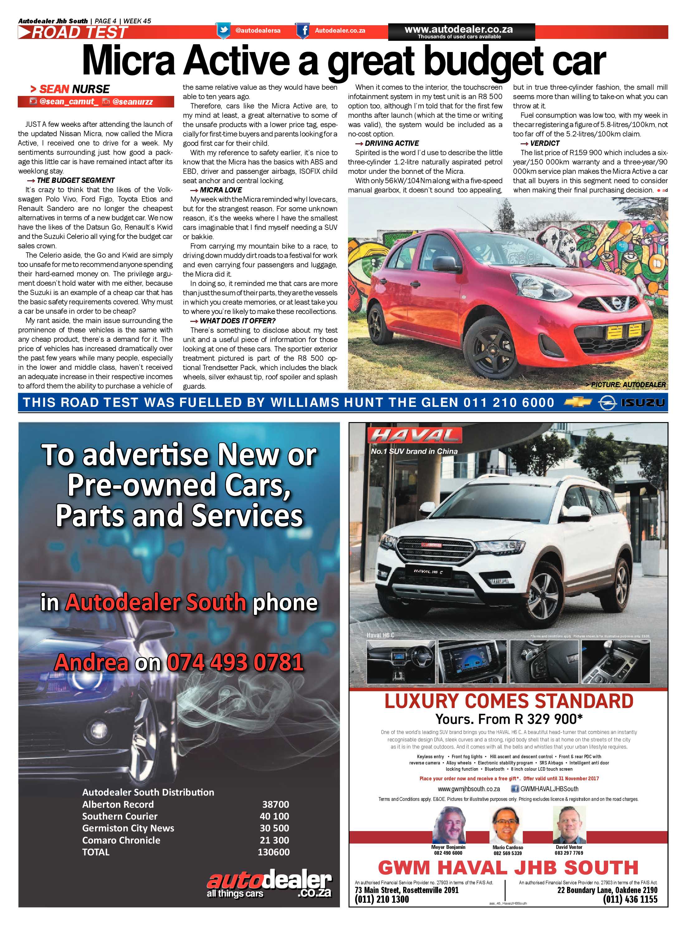 Southern Courier 07 November 2017 page 20