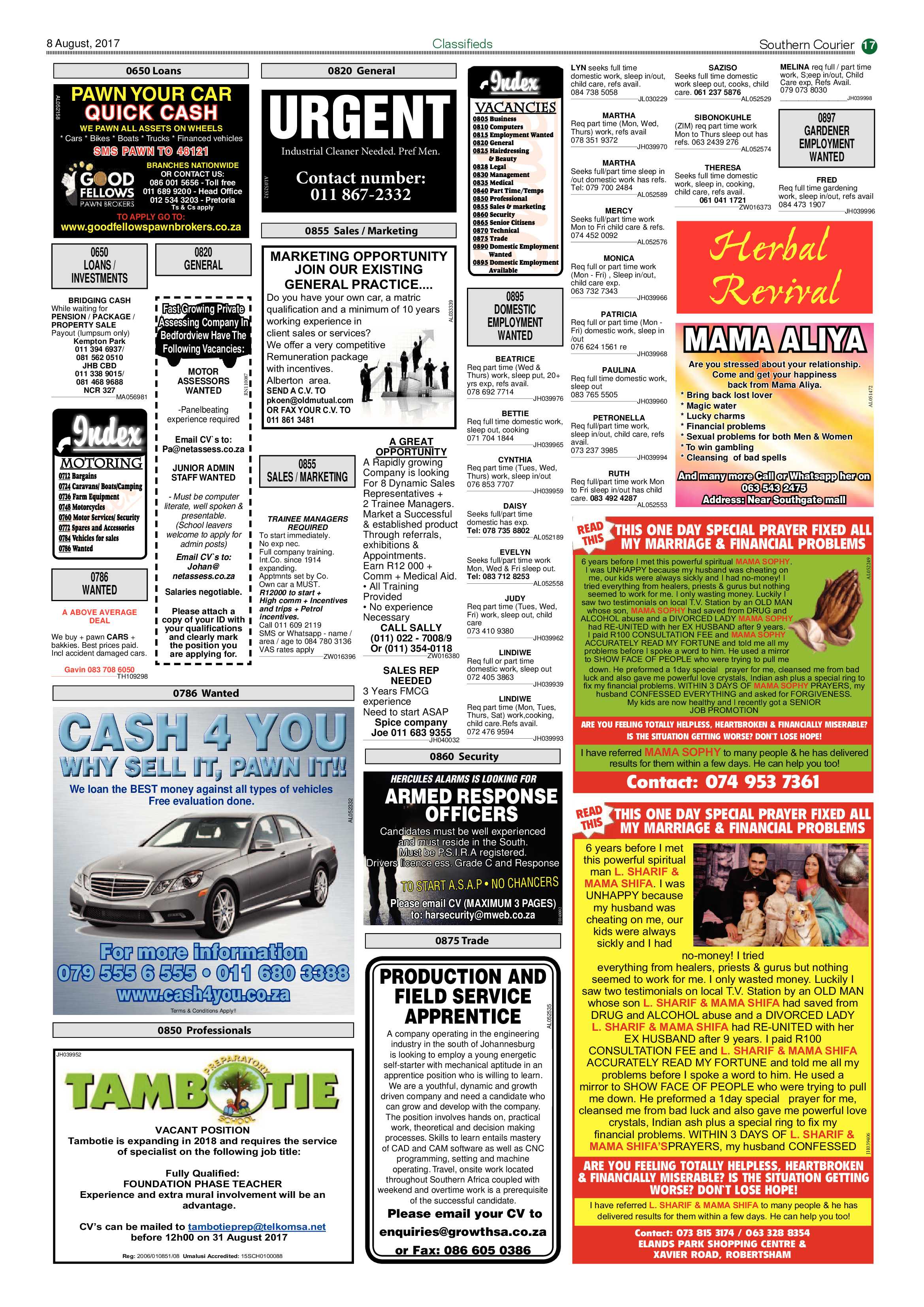 Southern Courier 08 August 2017 page 17