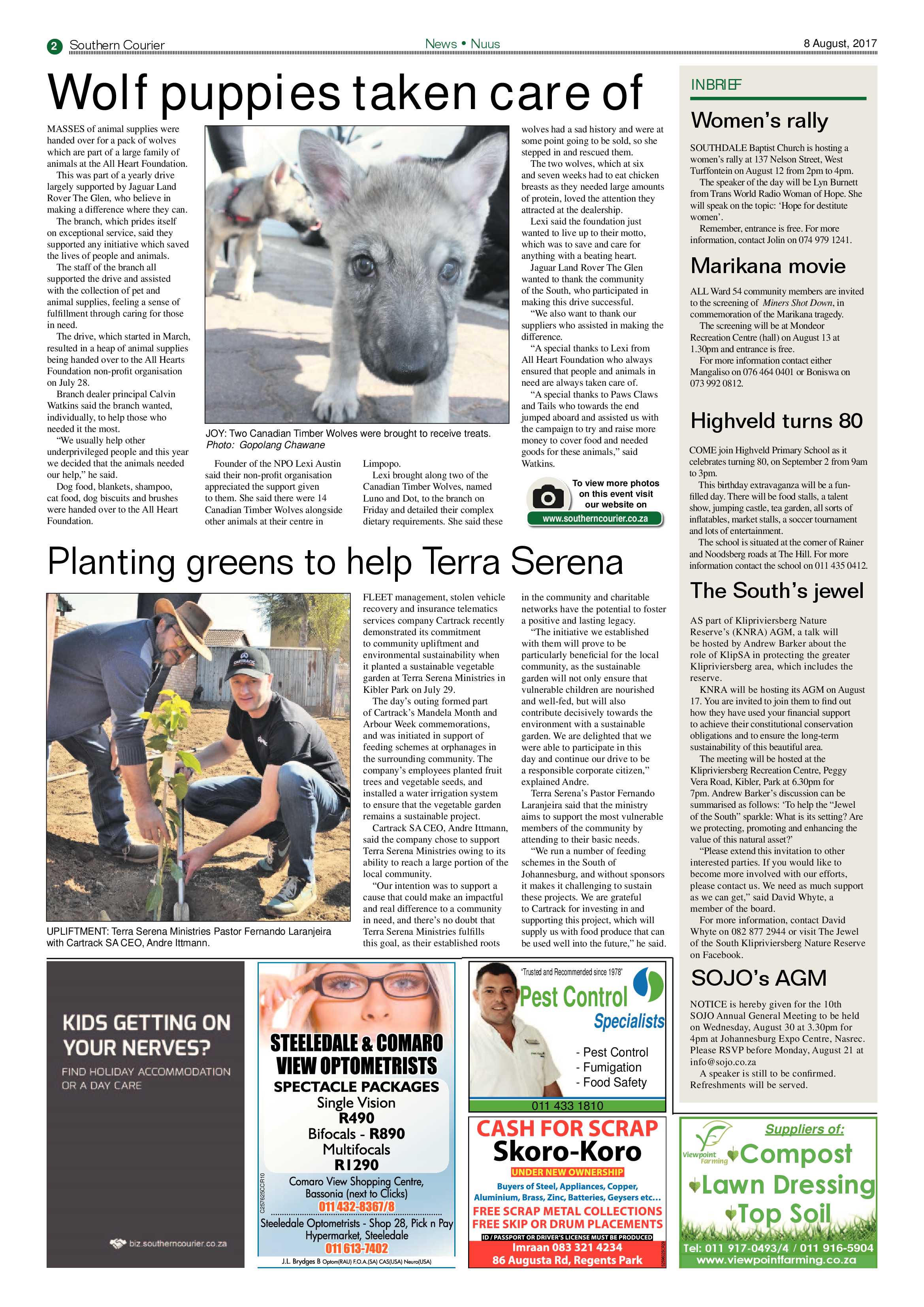 Southern Courier 08 August 2017 page 2