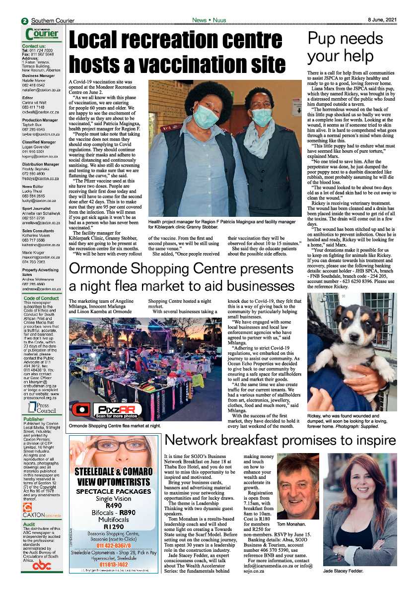 Southern Courier 08 June 2021 page 2
