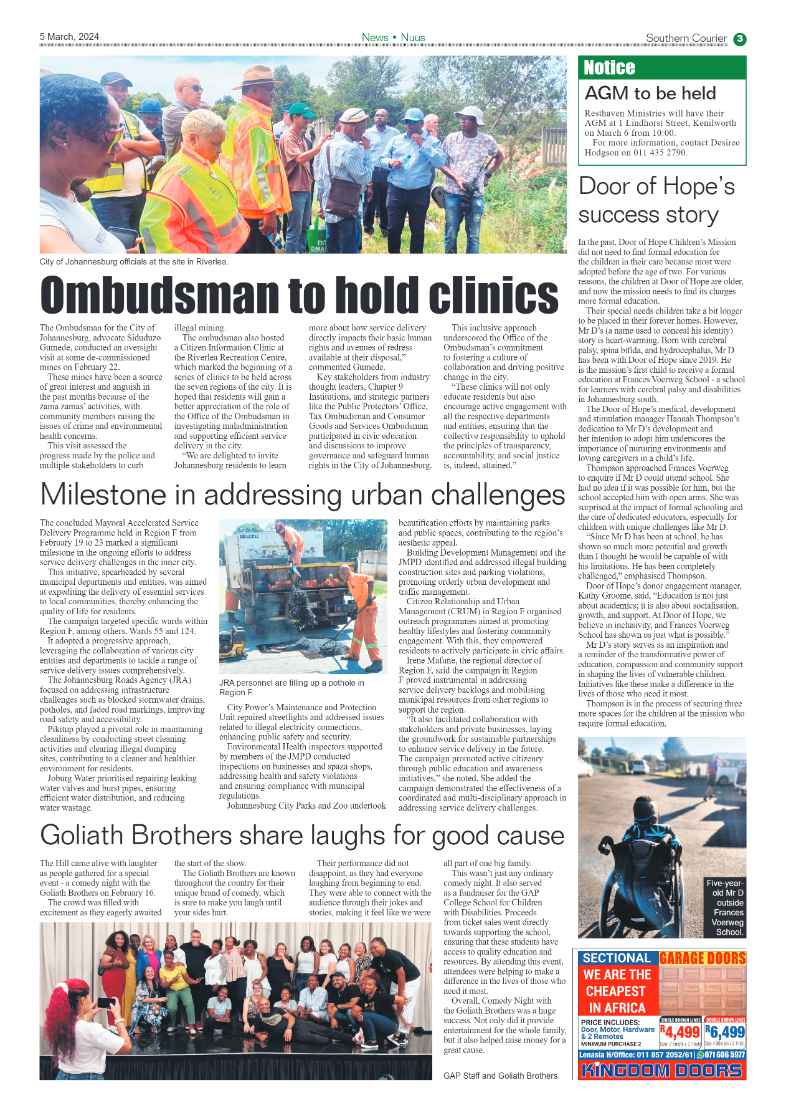 Southern Courier 08 March 2024 page 3
