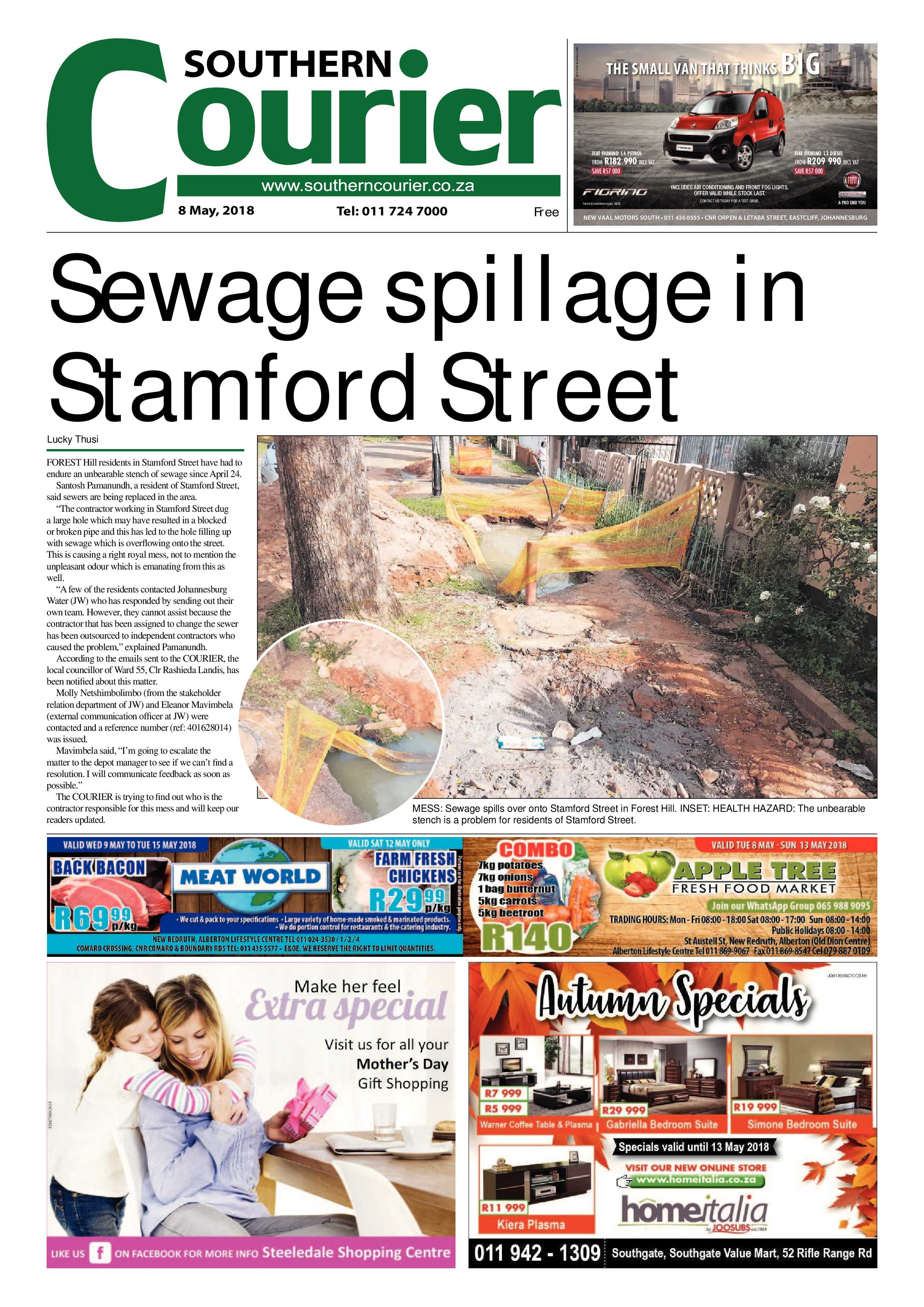 Southern Courier 08 May 2018 page 1