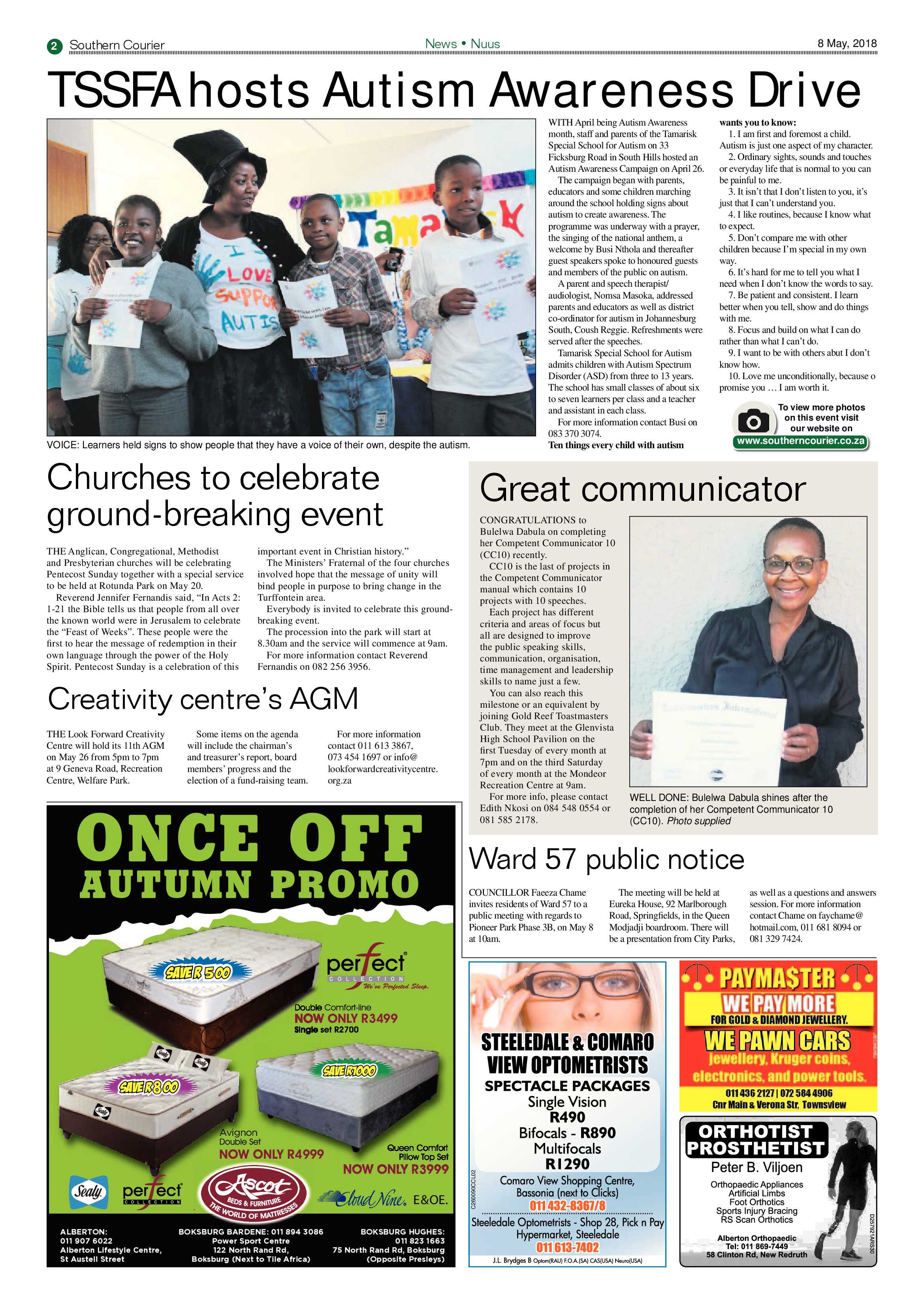 Southern Courier 08 May 2018 page 2