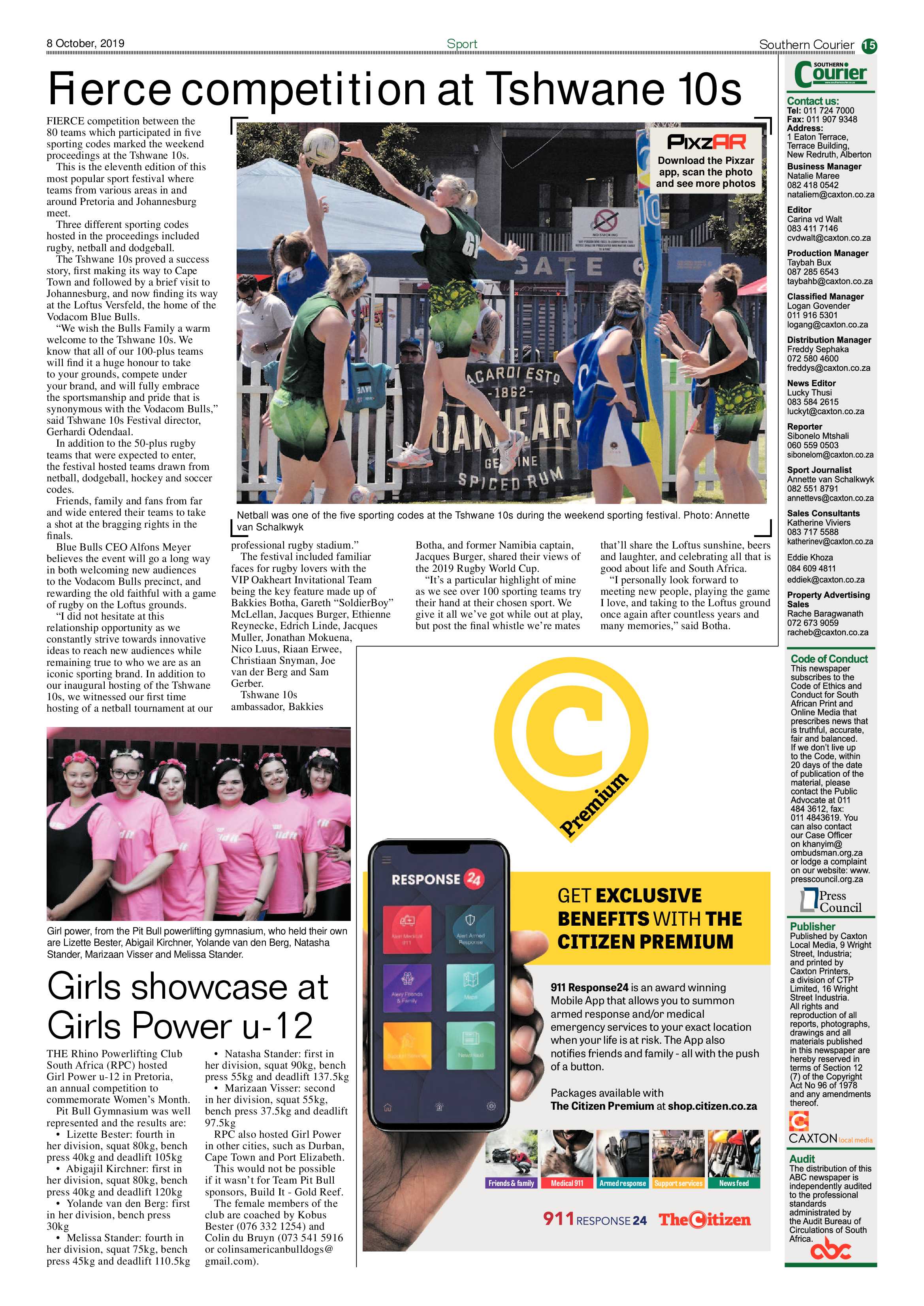 Southern Courier 08 October 2019 page 15