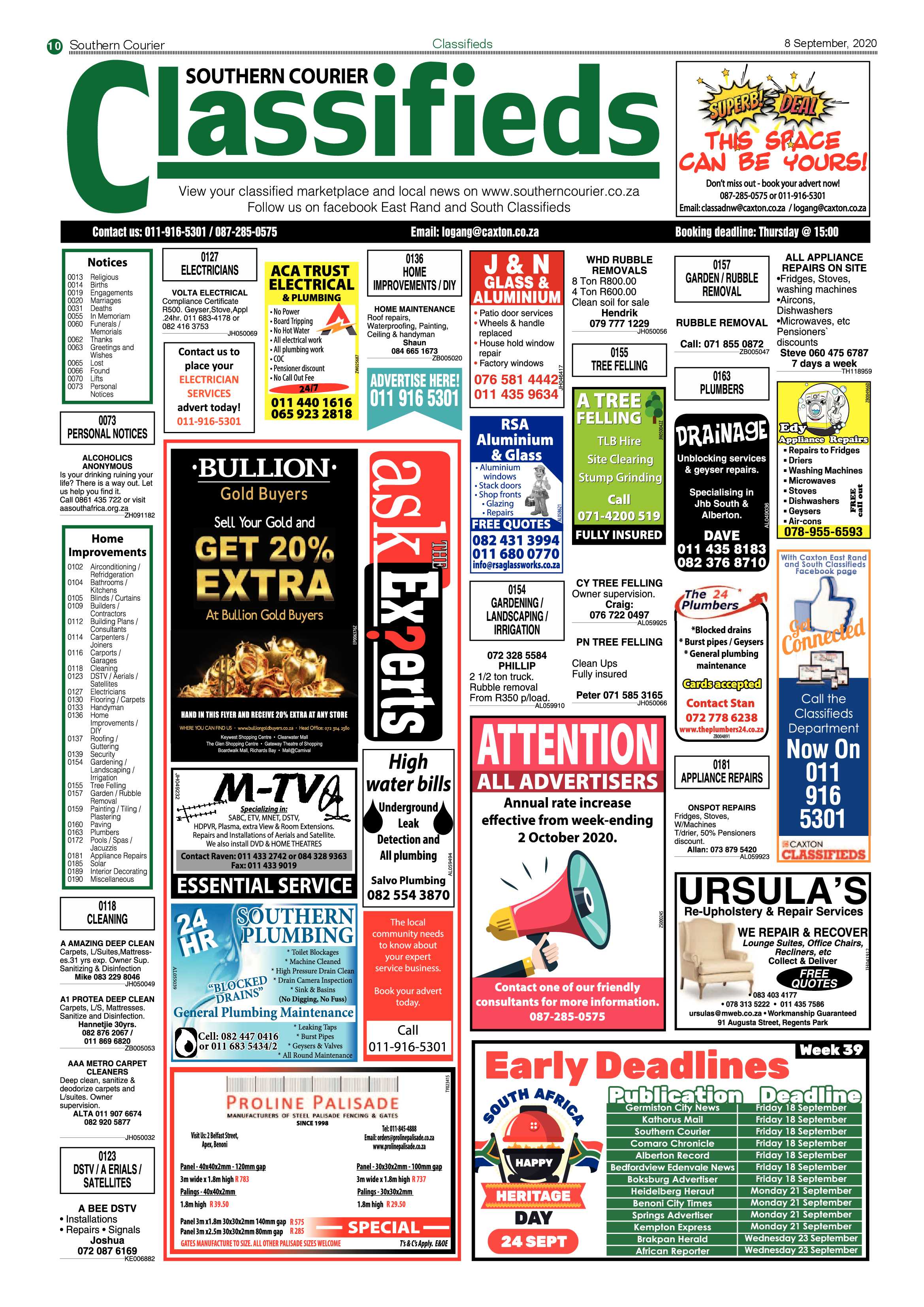 Southern Courier 08 September 2020 page 10
