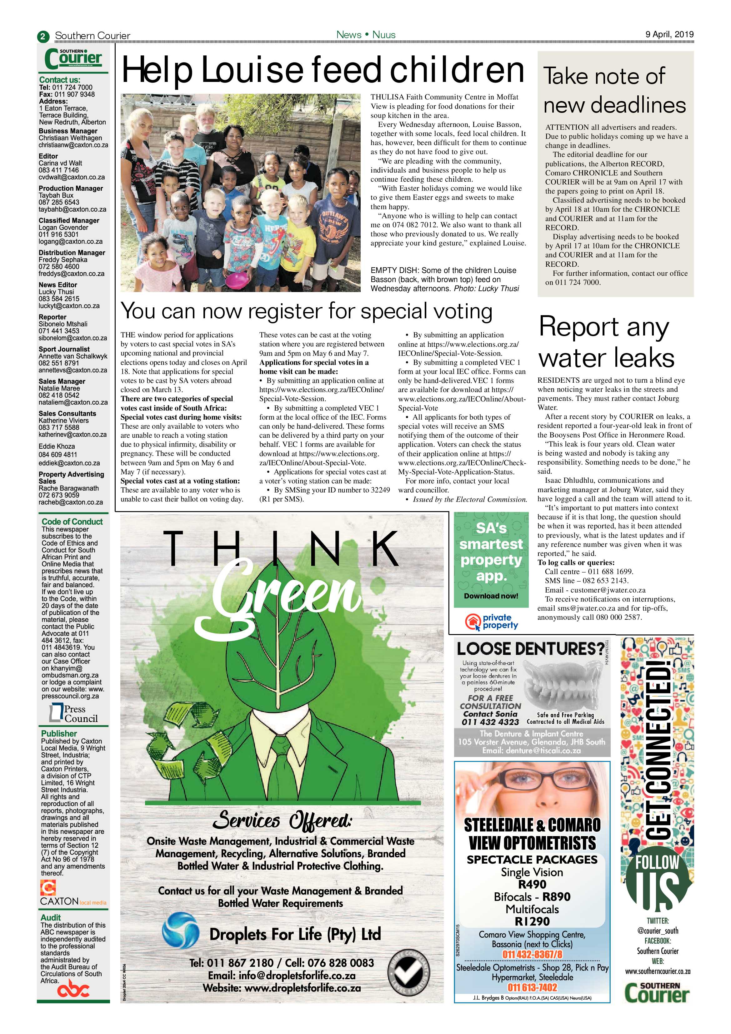 Southern Courier 09 April 2019 page 2
