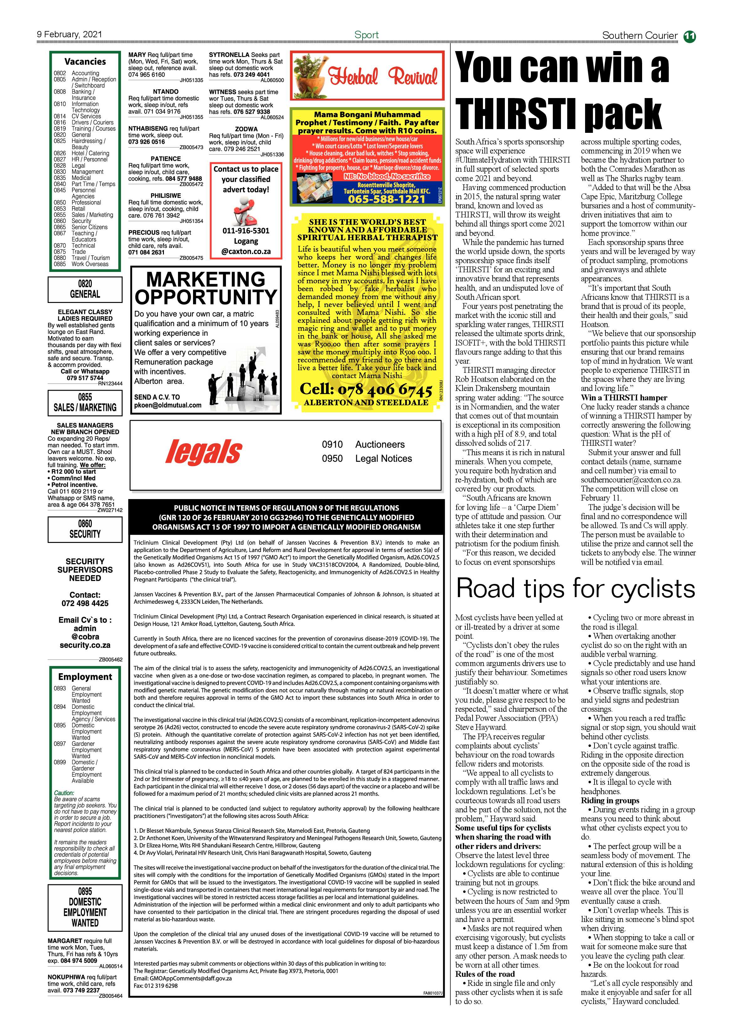 Southern Courier 09 February 2021 page 11