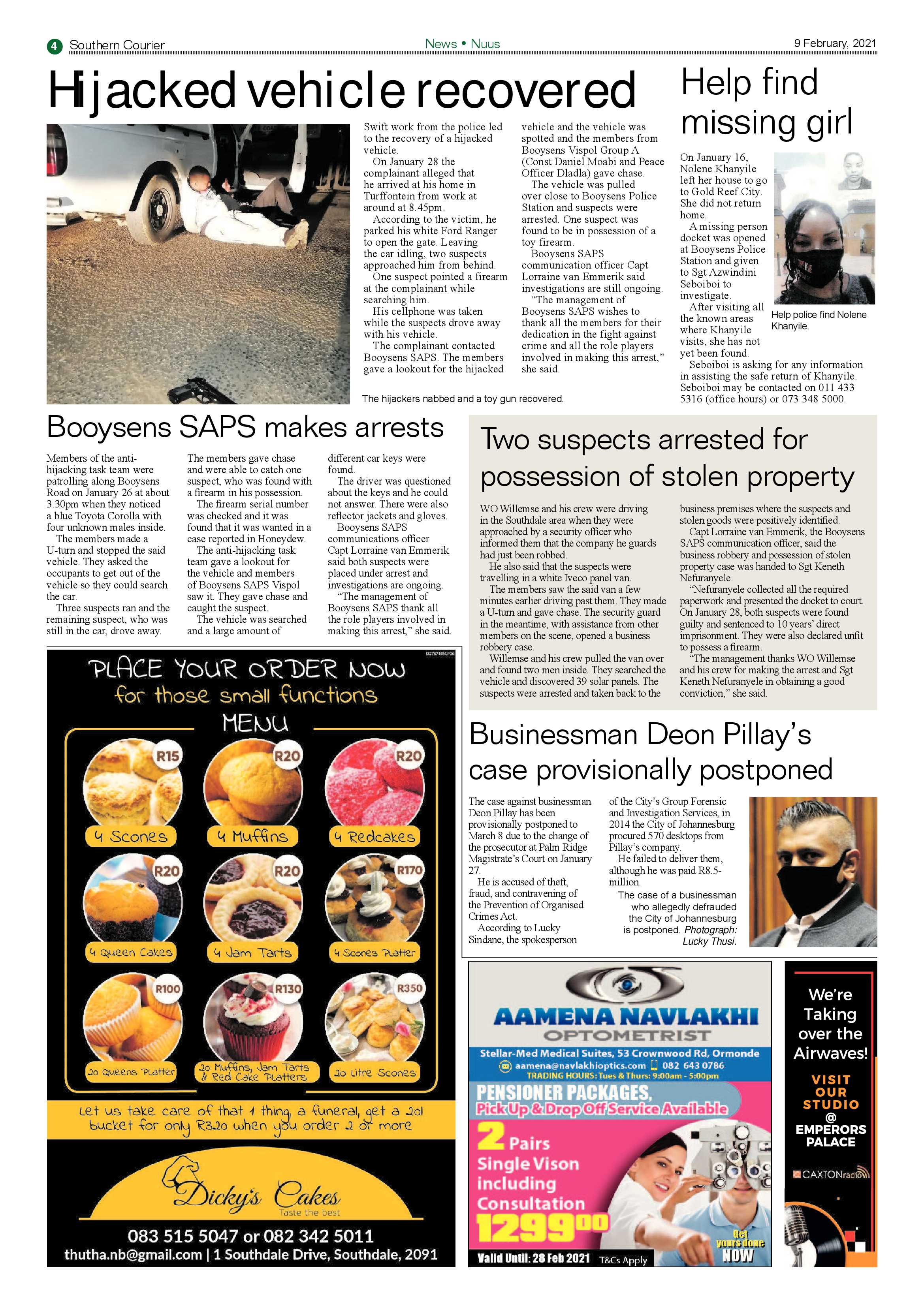 Southern Courier 09 February 2021 page 4