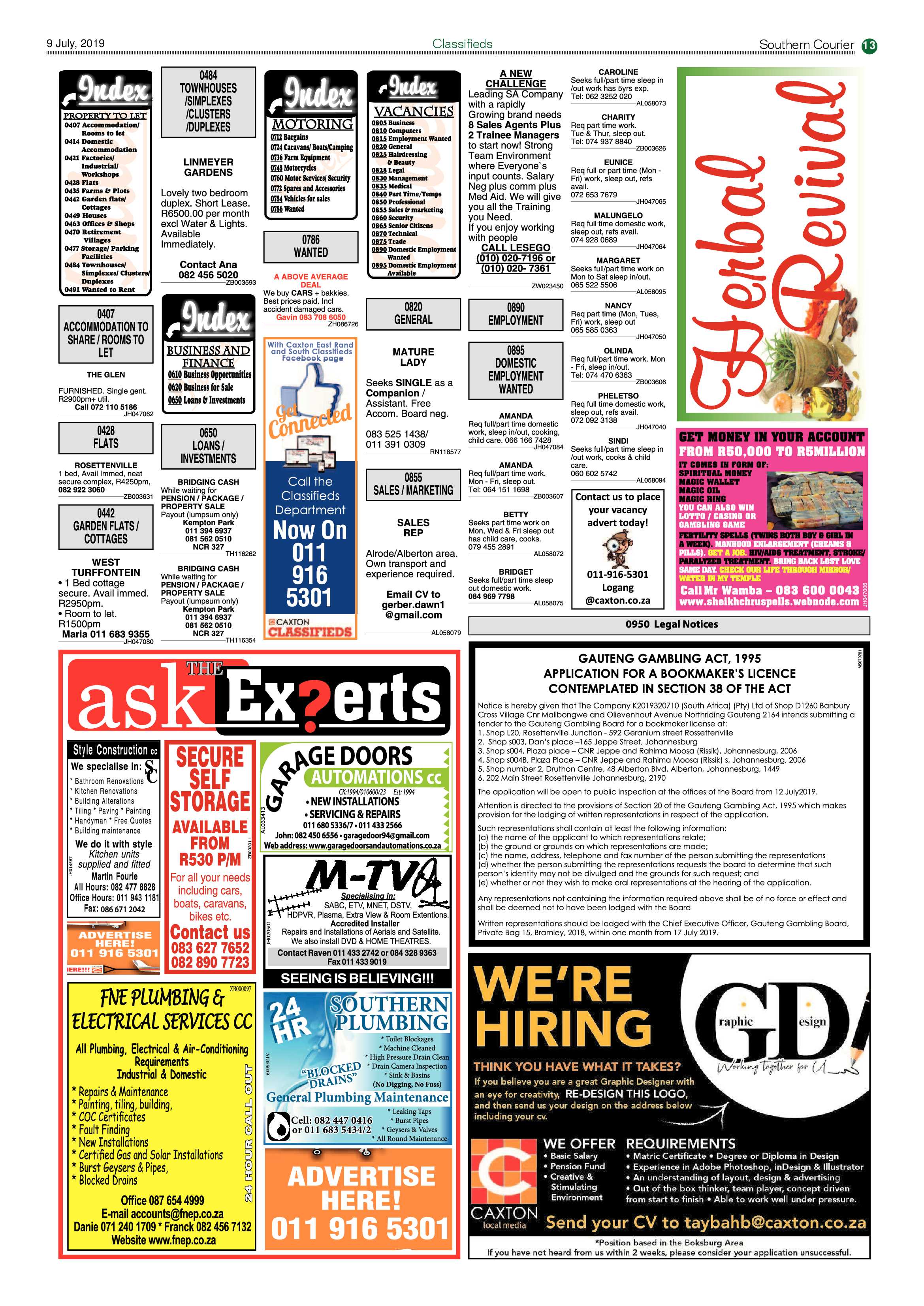 Southern Courier 09 July 2019 page 13