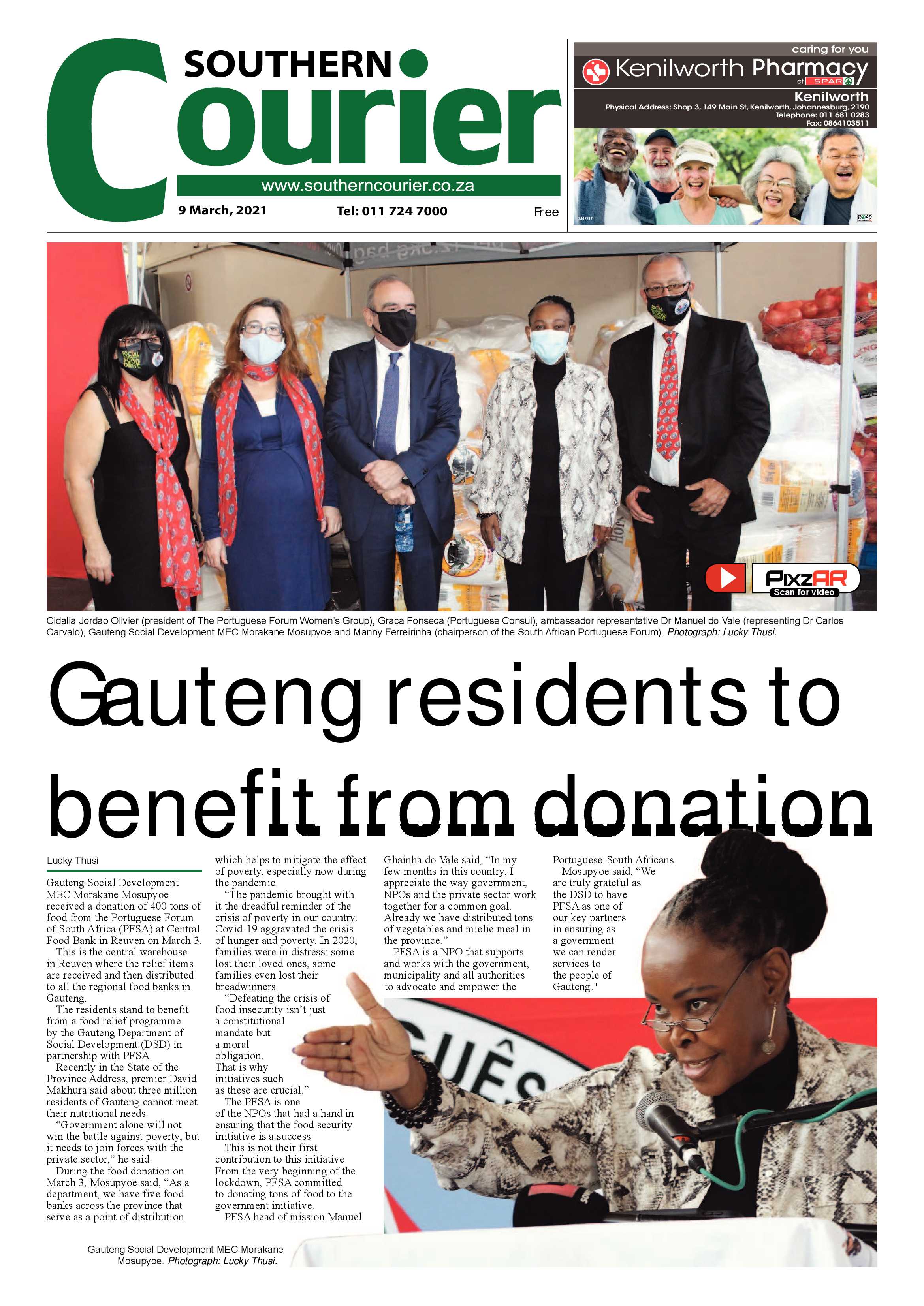 Southern Courier 09 March 2021 page 1