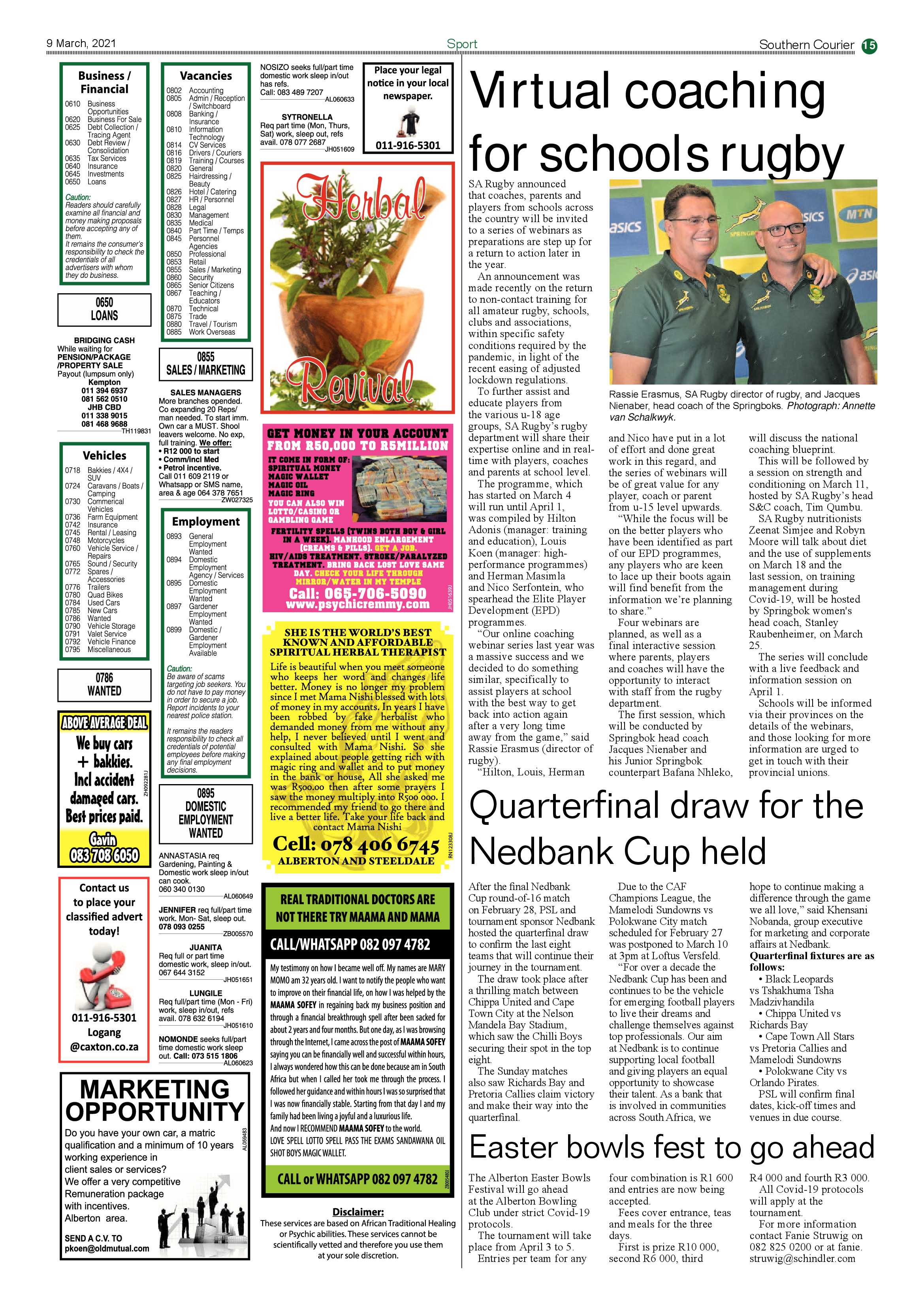 Southern Courier 09 March 2021 page 15