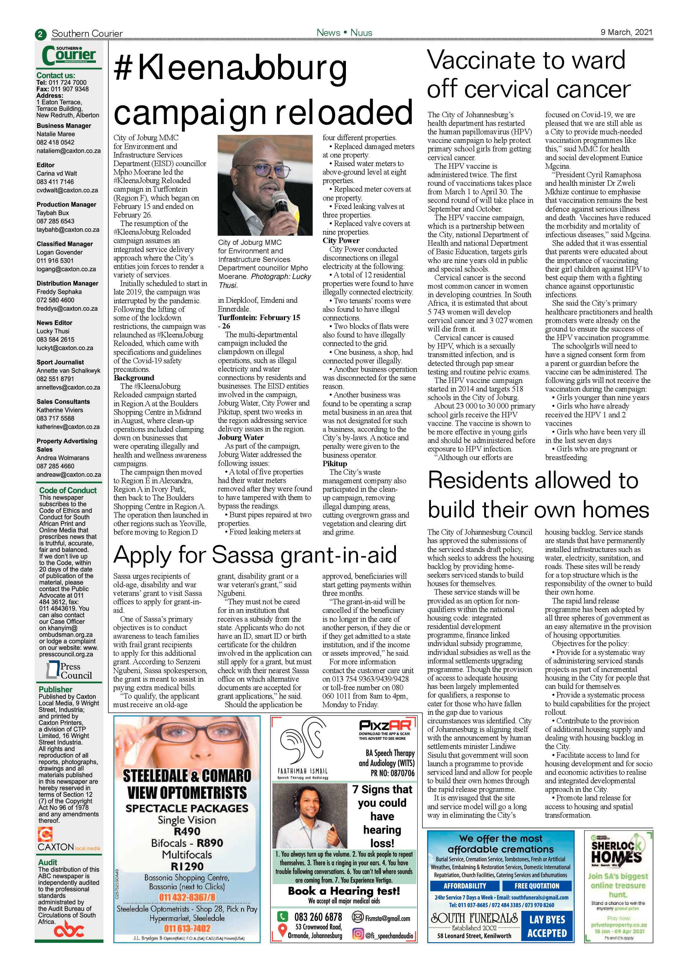 Southern Courier 09 March 2021 page 2