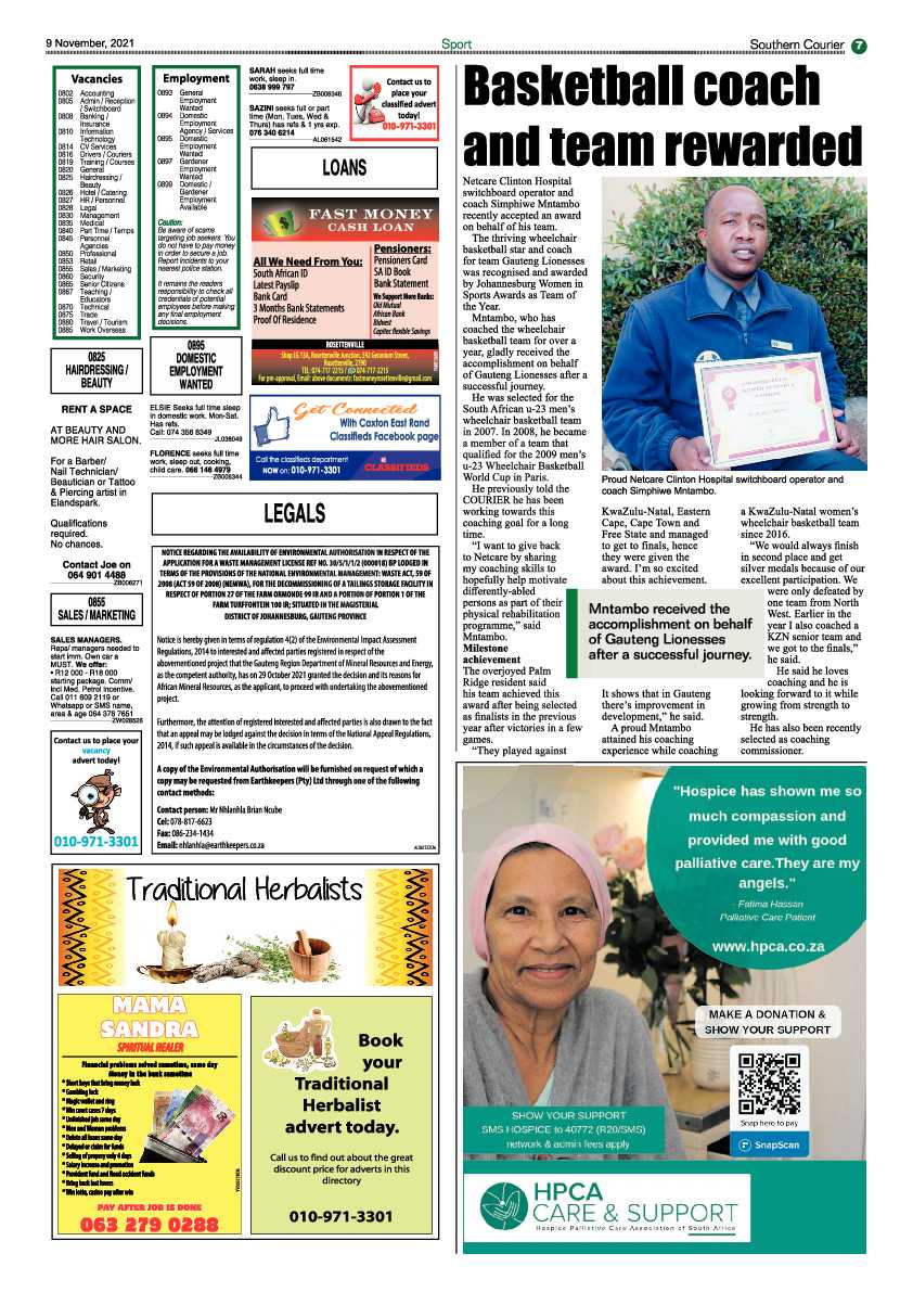 Southern Courier 09 November 2021 page 7