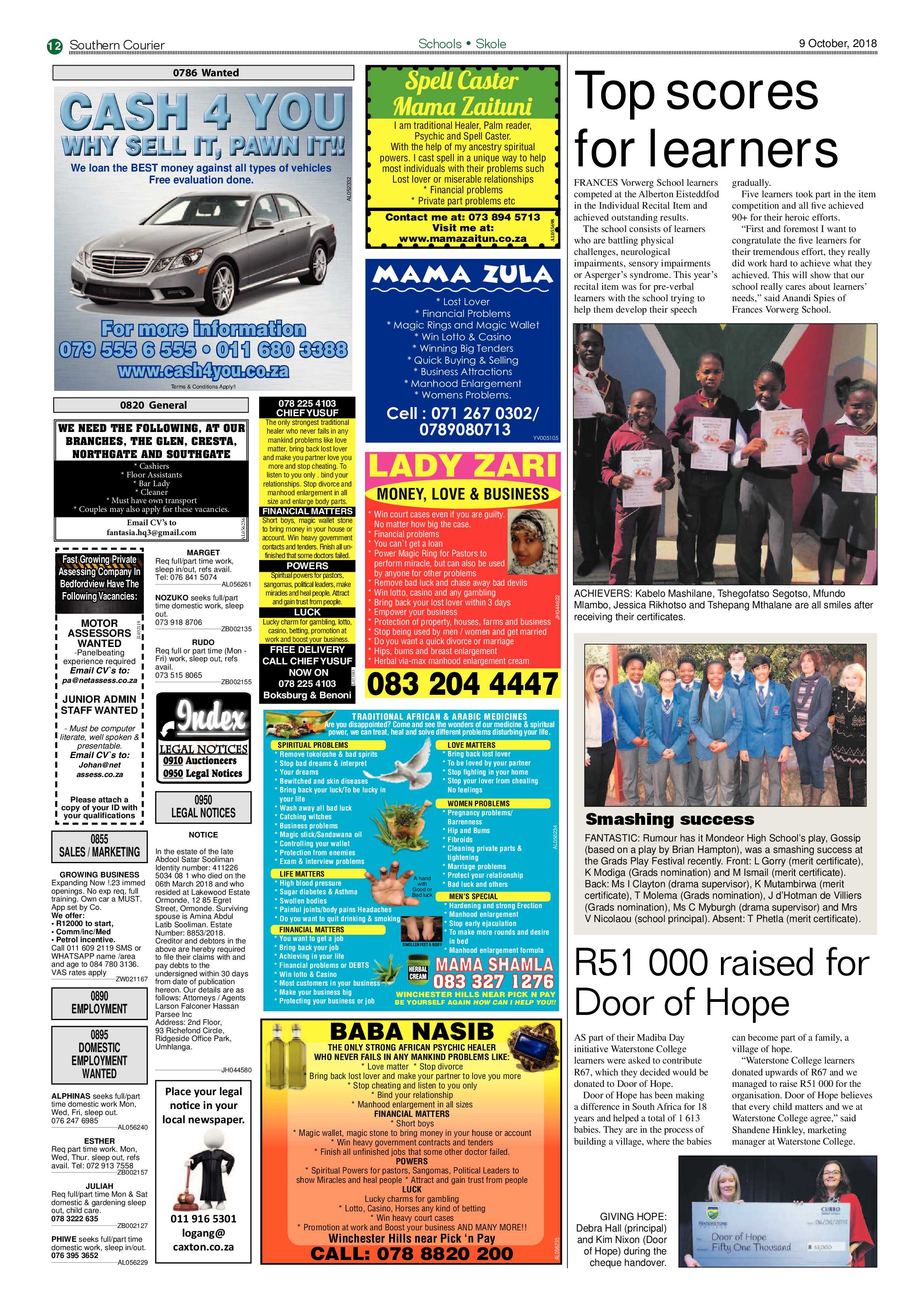 Southern Courier 09 October 2018 page 12
