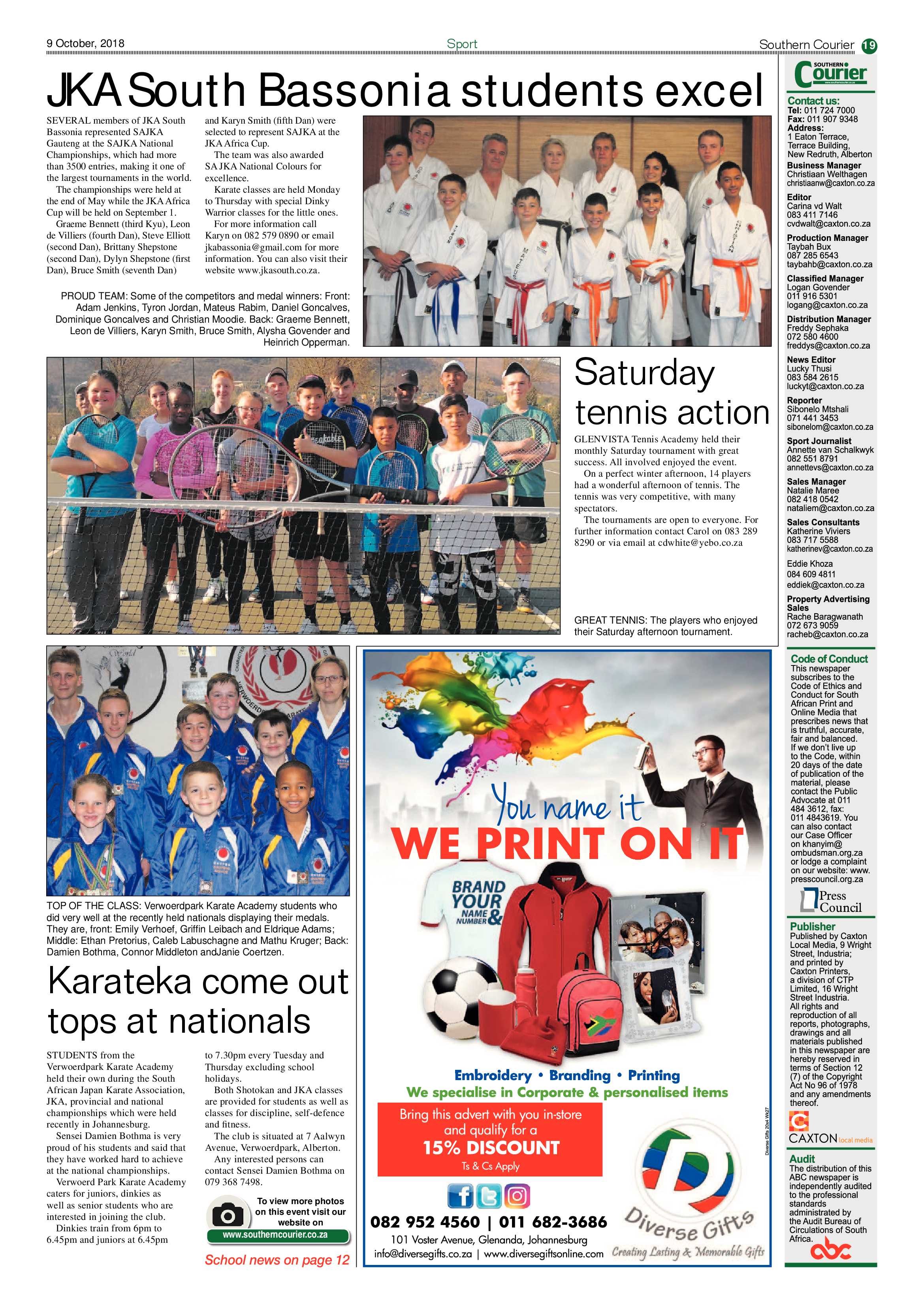 Southern Courier 09 October 2018 page 19