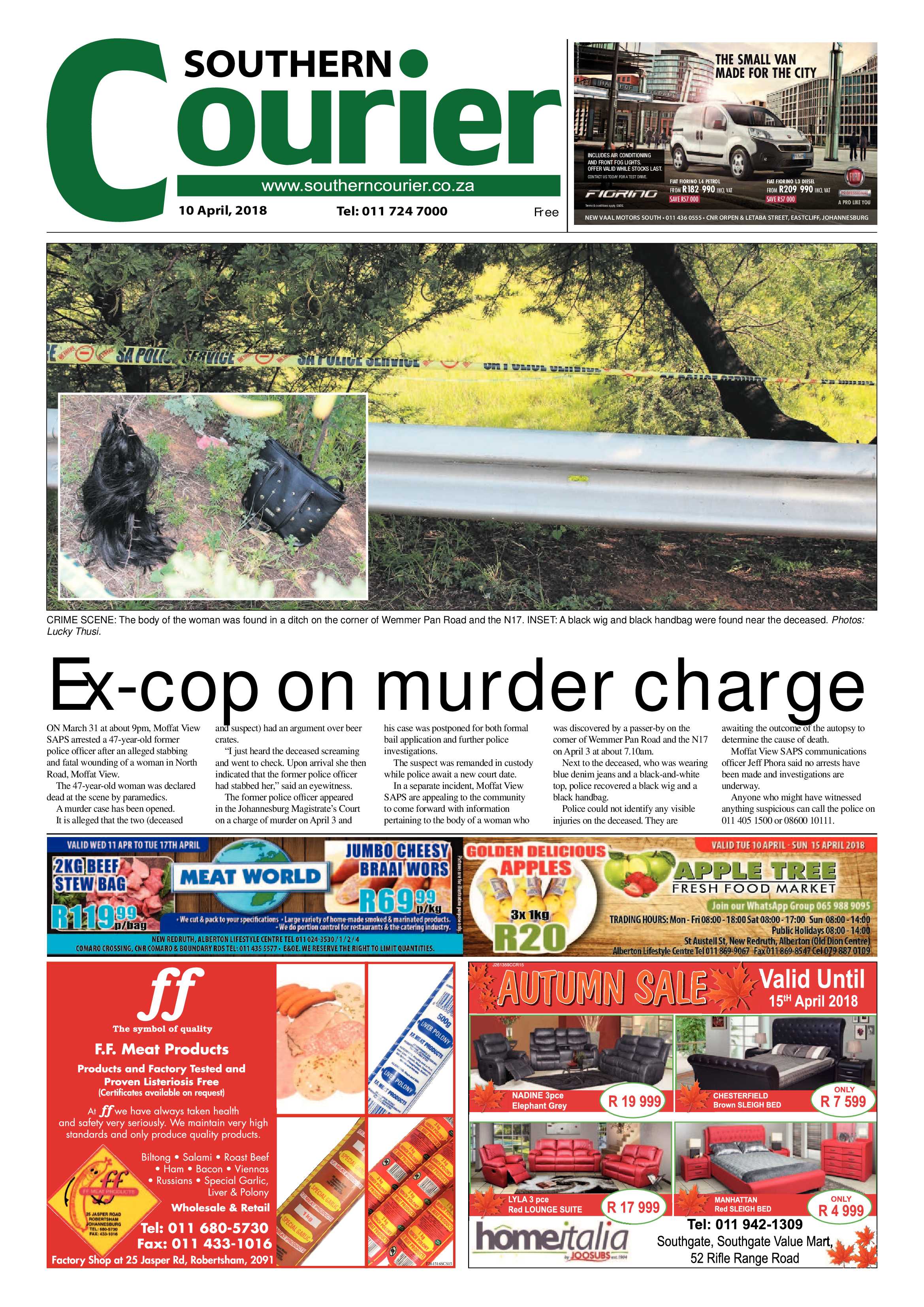 Southern Courier 10 April 2018 page 1