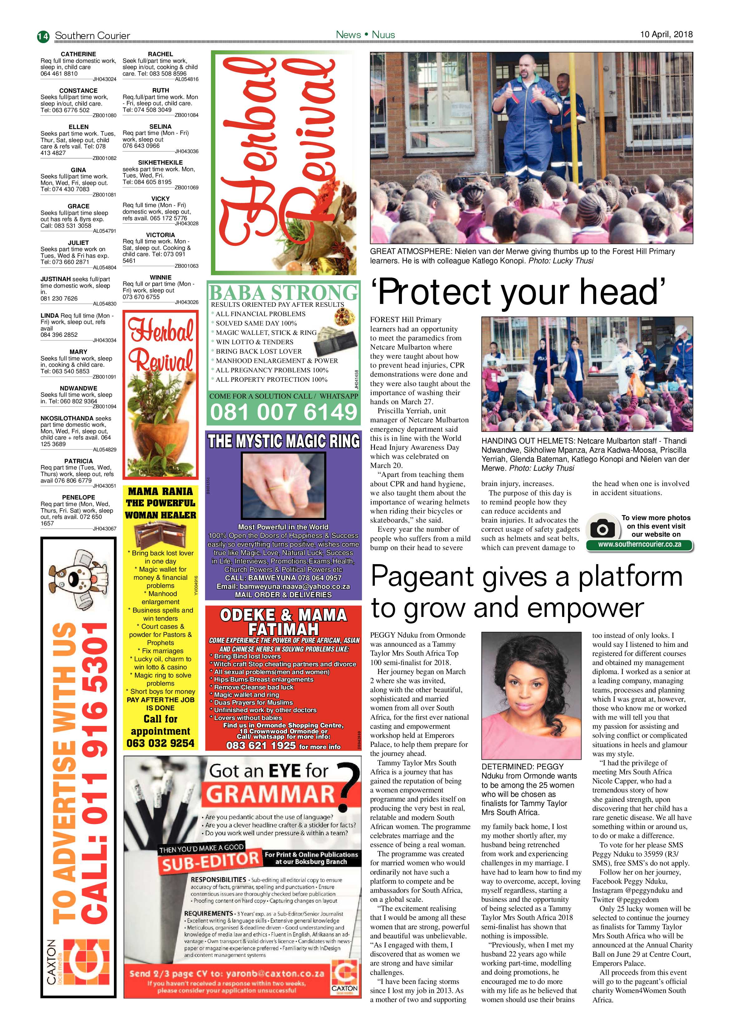 Southern Courier 10 April 2018 page 14