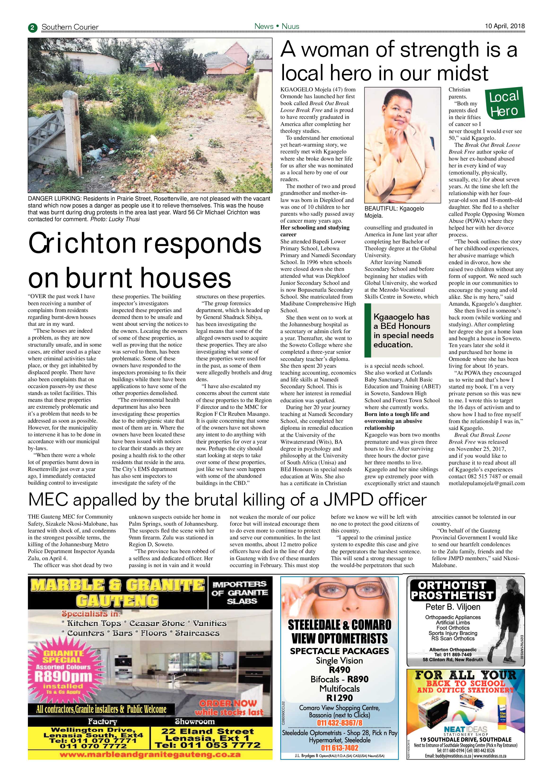 Southern Courier 10 April 2018 page 2