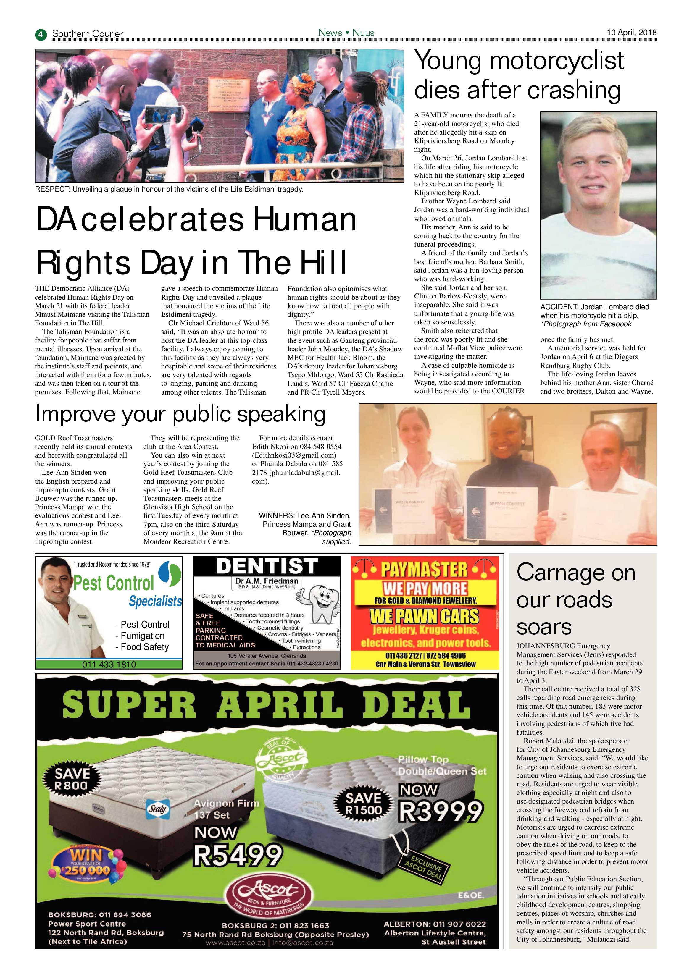 Southern Courier 10 April 2018 page 4