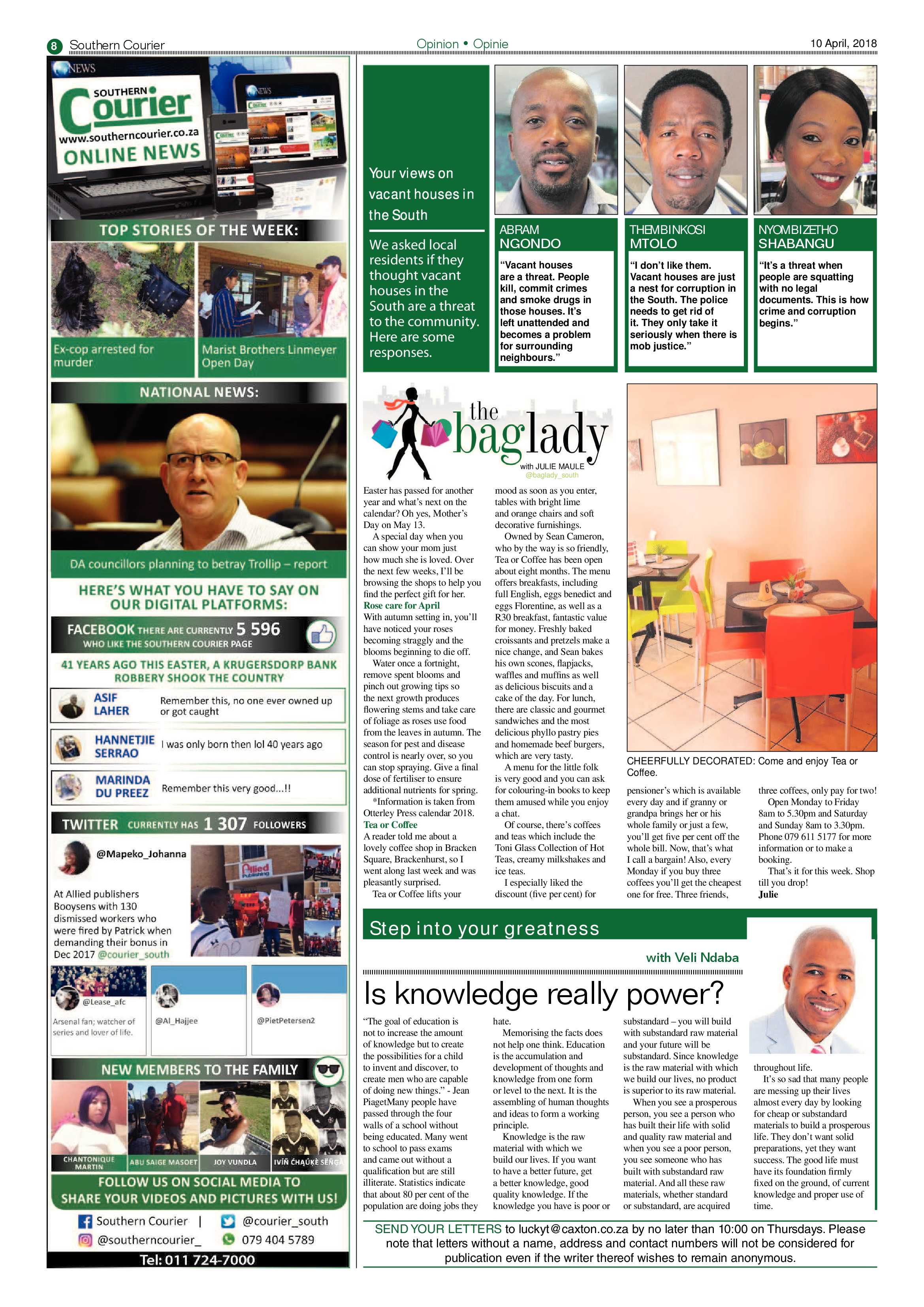 Southern Courier 10 April 2018 page 8