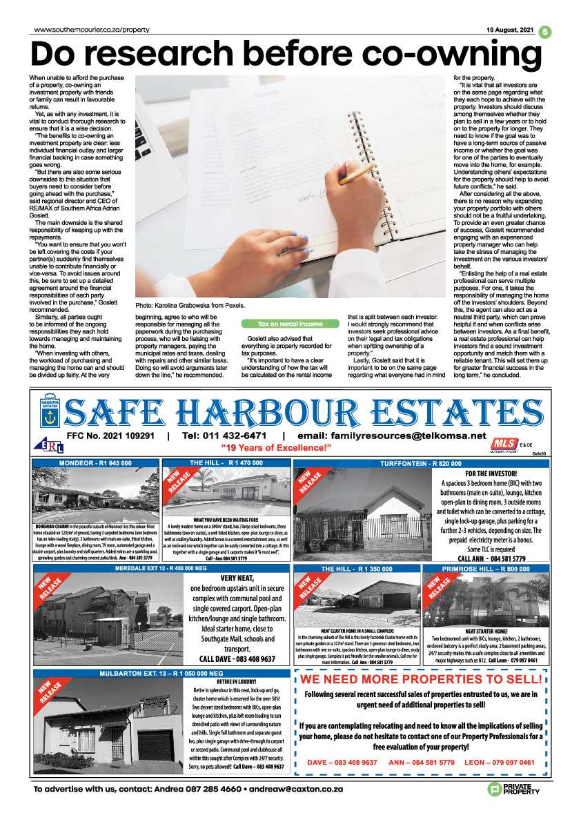 Southern Courier 10 August 2021 page 5