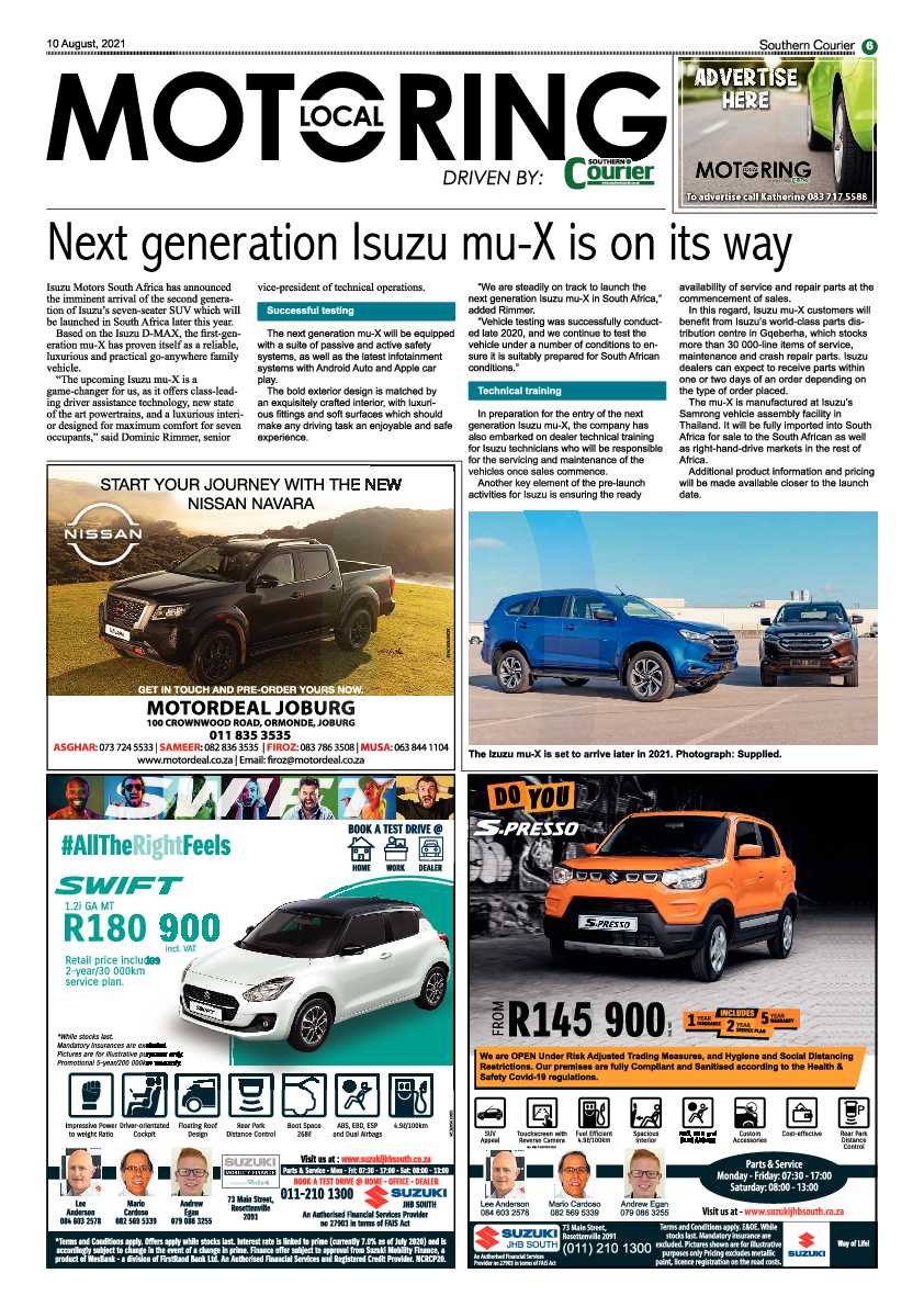 Southern Courier 10 August 2021 page 6