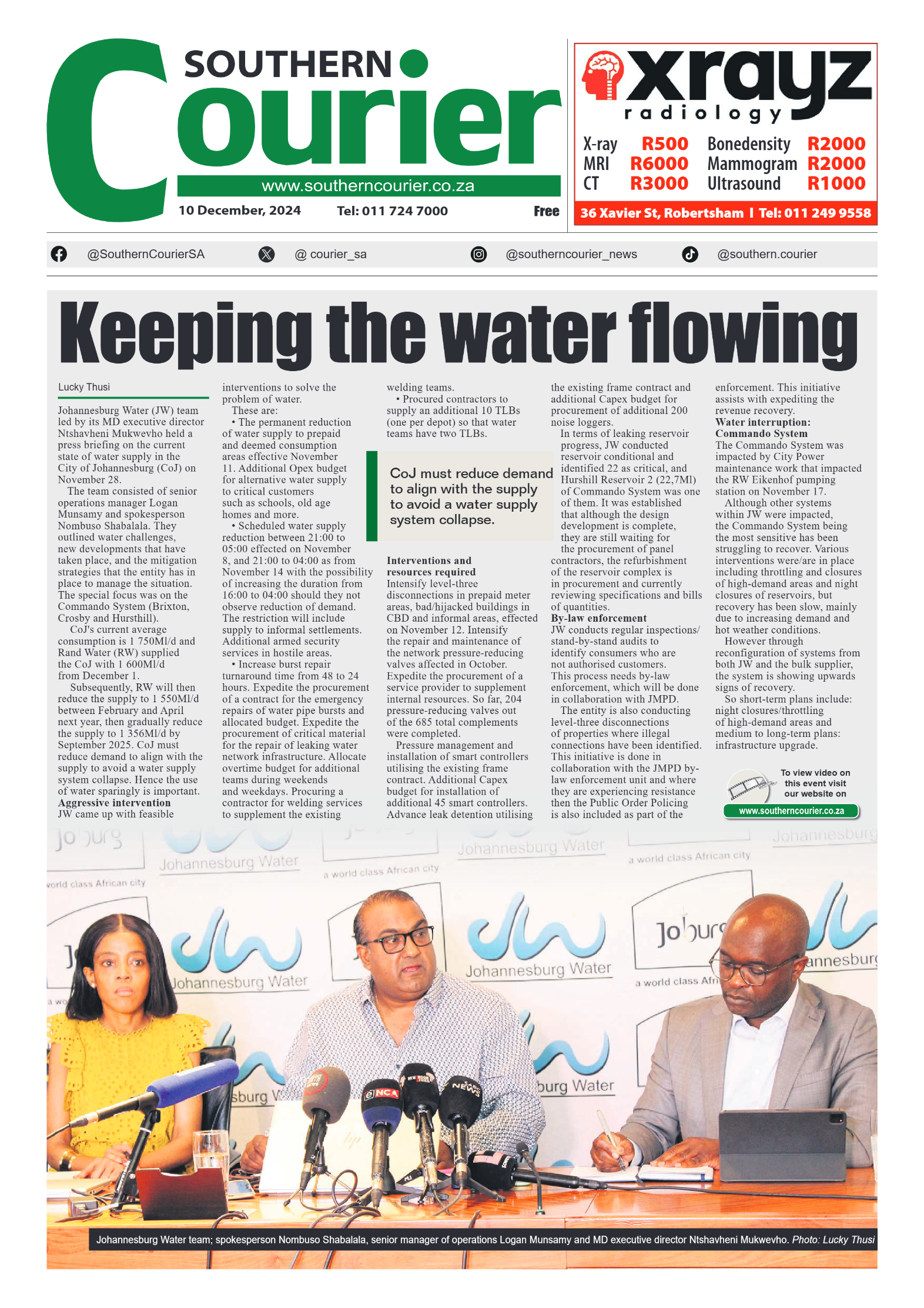 Southern Courier 10 December 2024 page 1