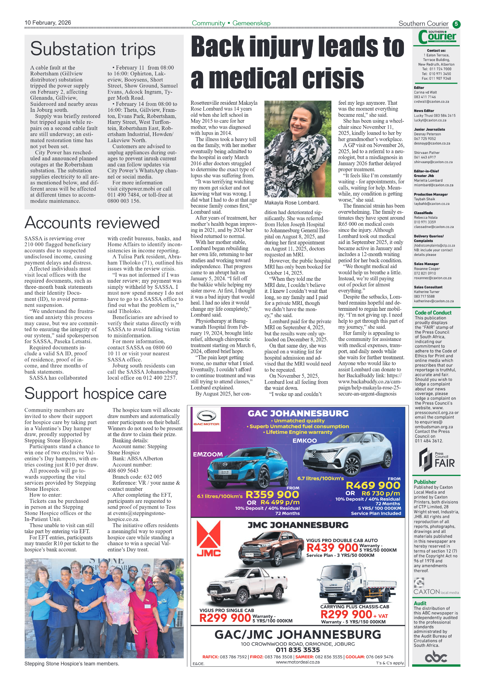 Southern Courier 10 February 2026 page 7