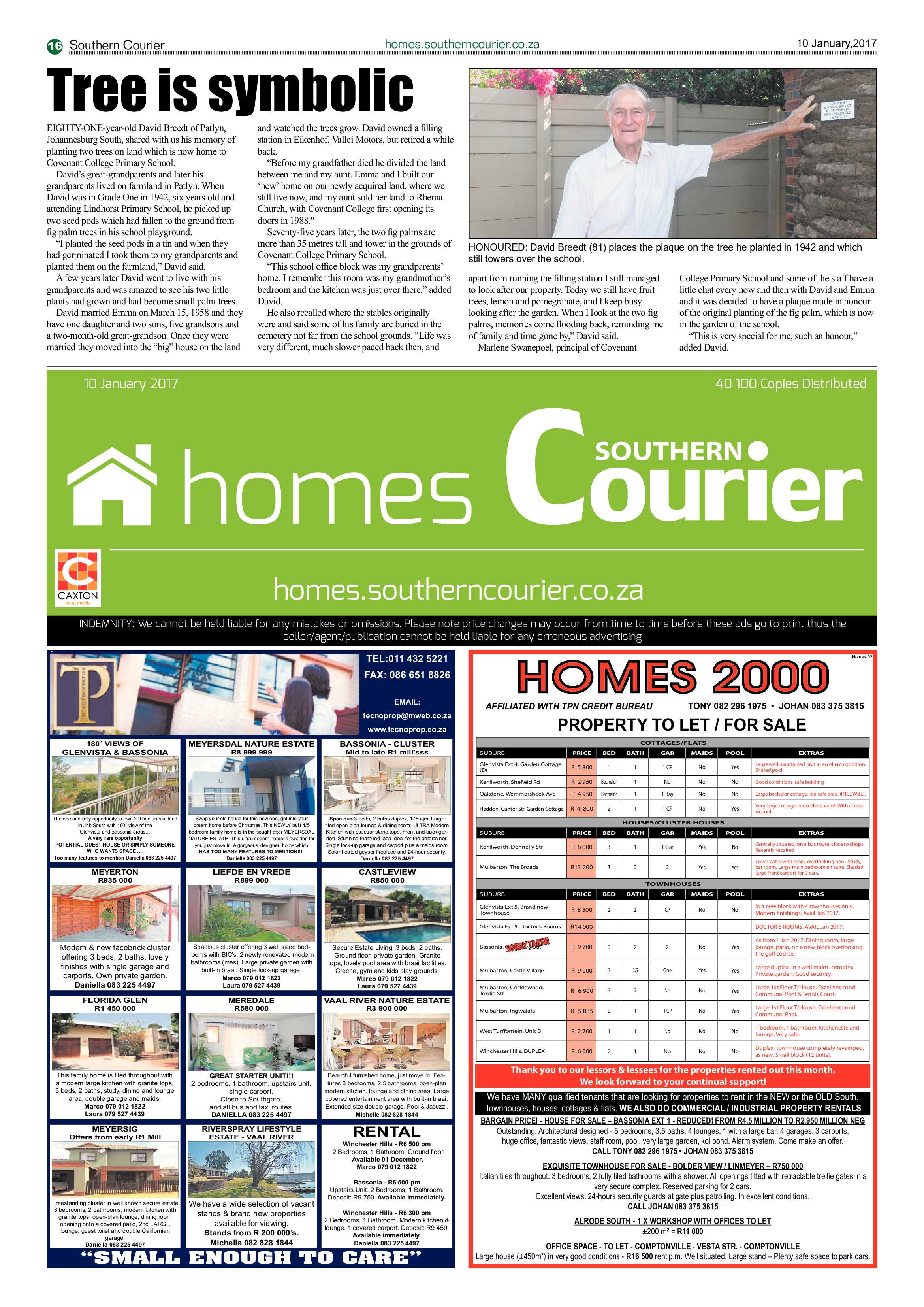Southern Courier 10 January 2017 page 16
