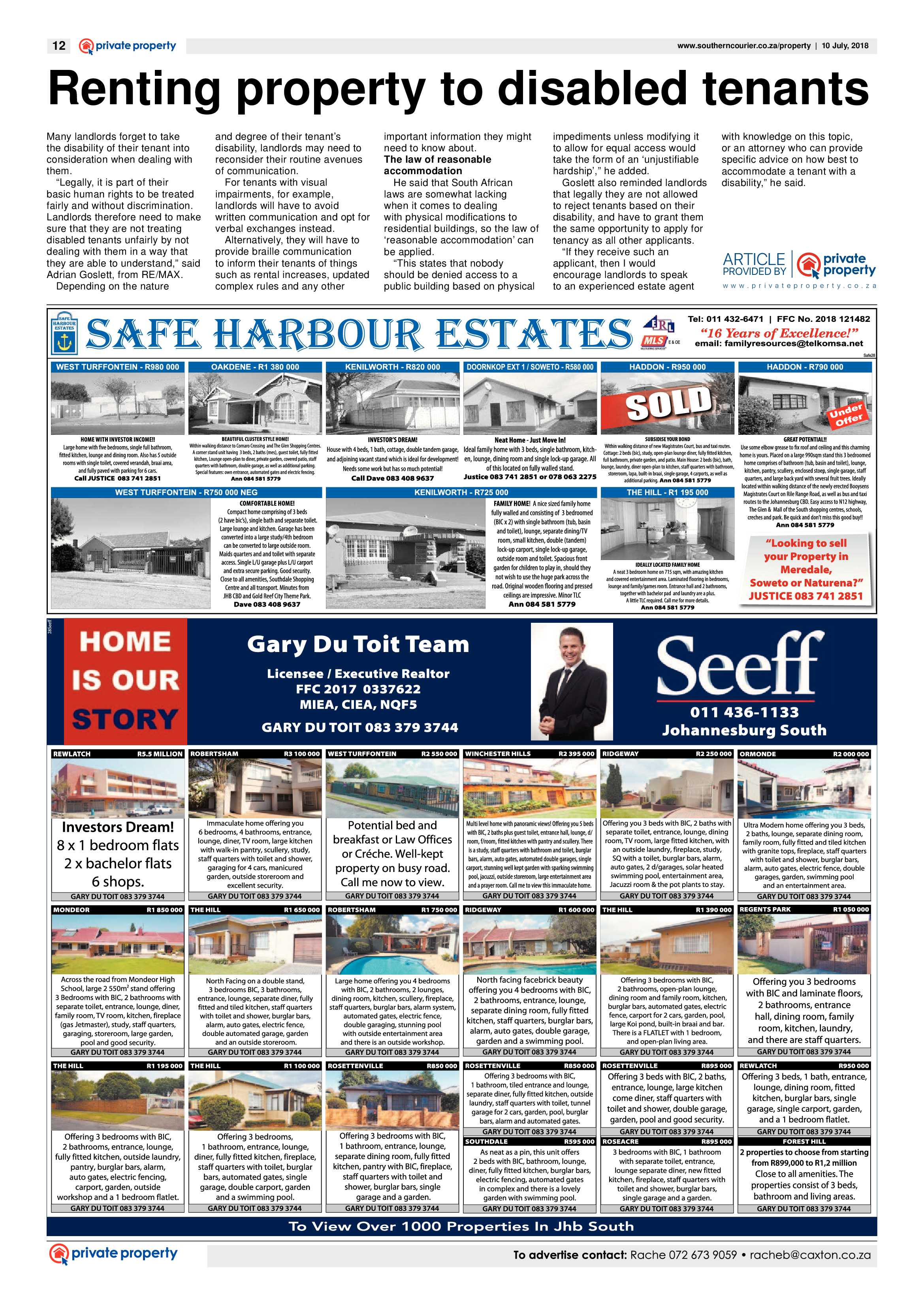 Southern Courier 10 July 2018 page 12