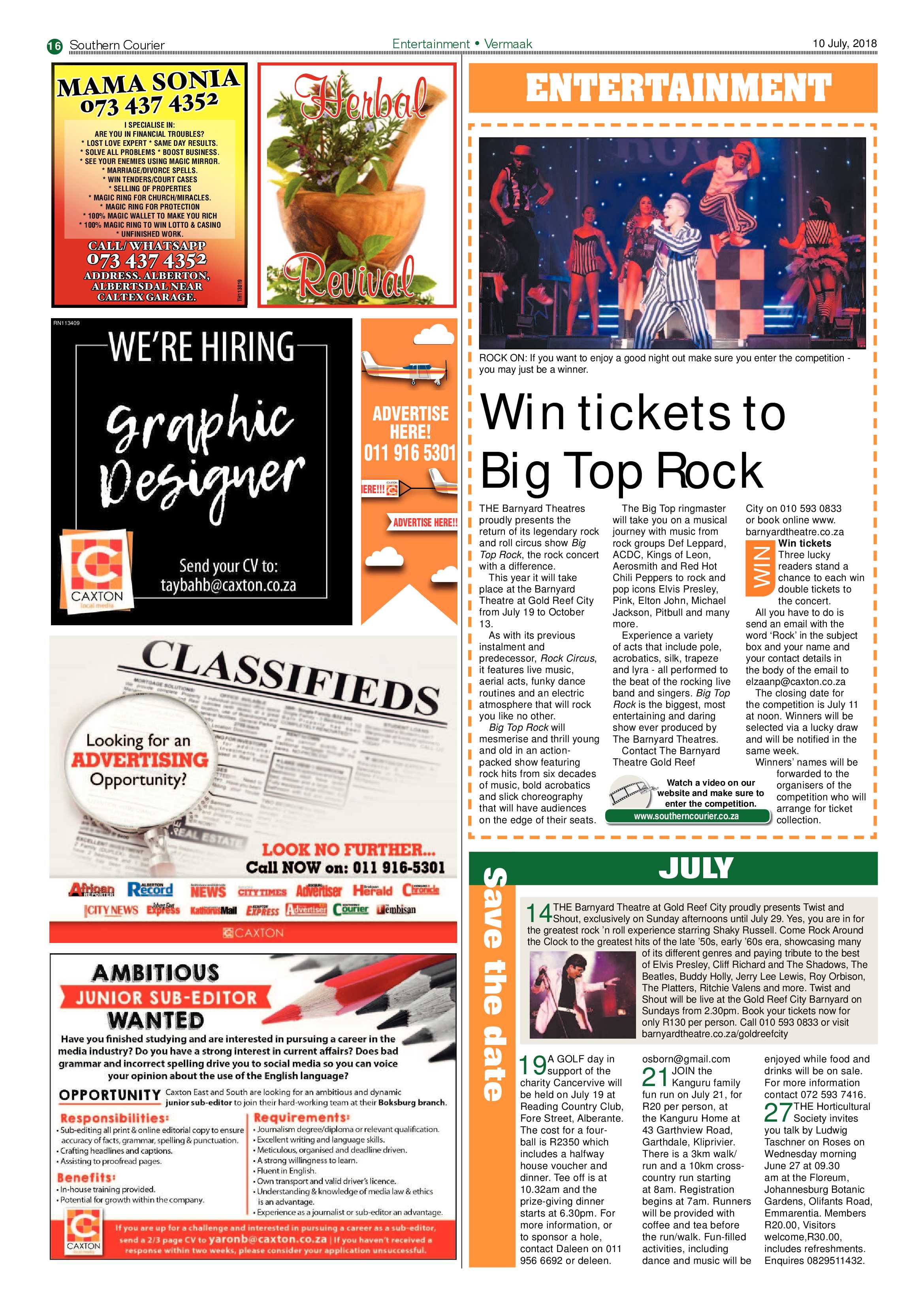 Southern Courier 10 July 2018 page 16