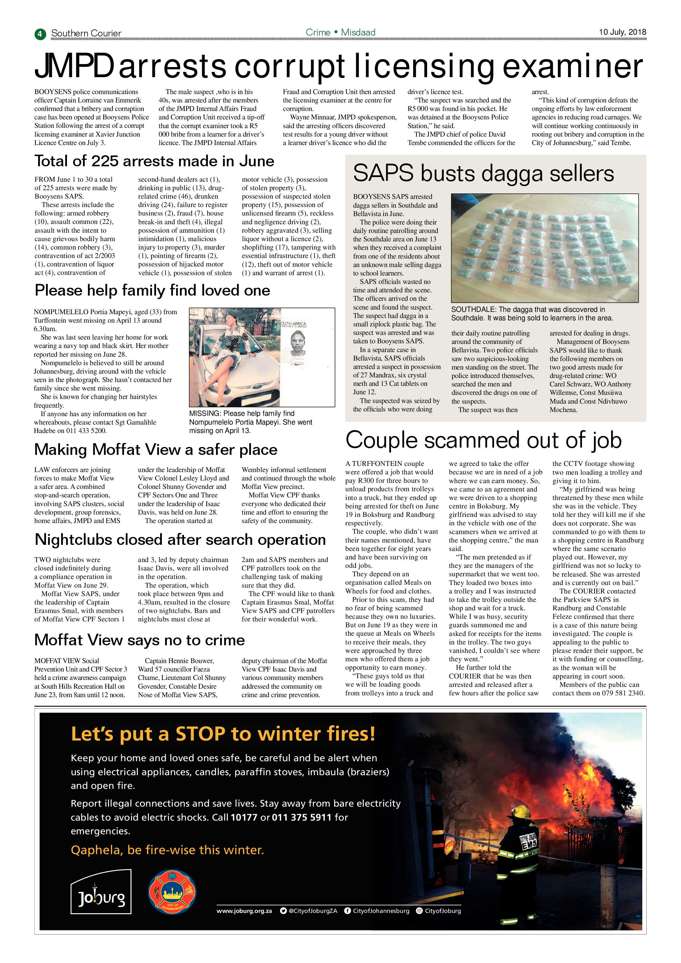 Southern Courier 10 July 2018 page 4