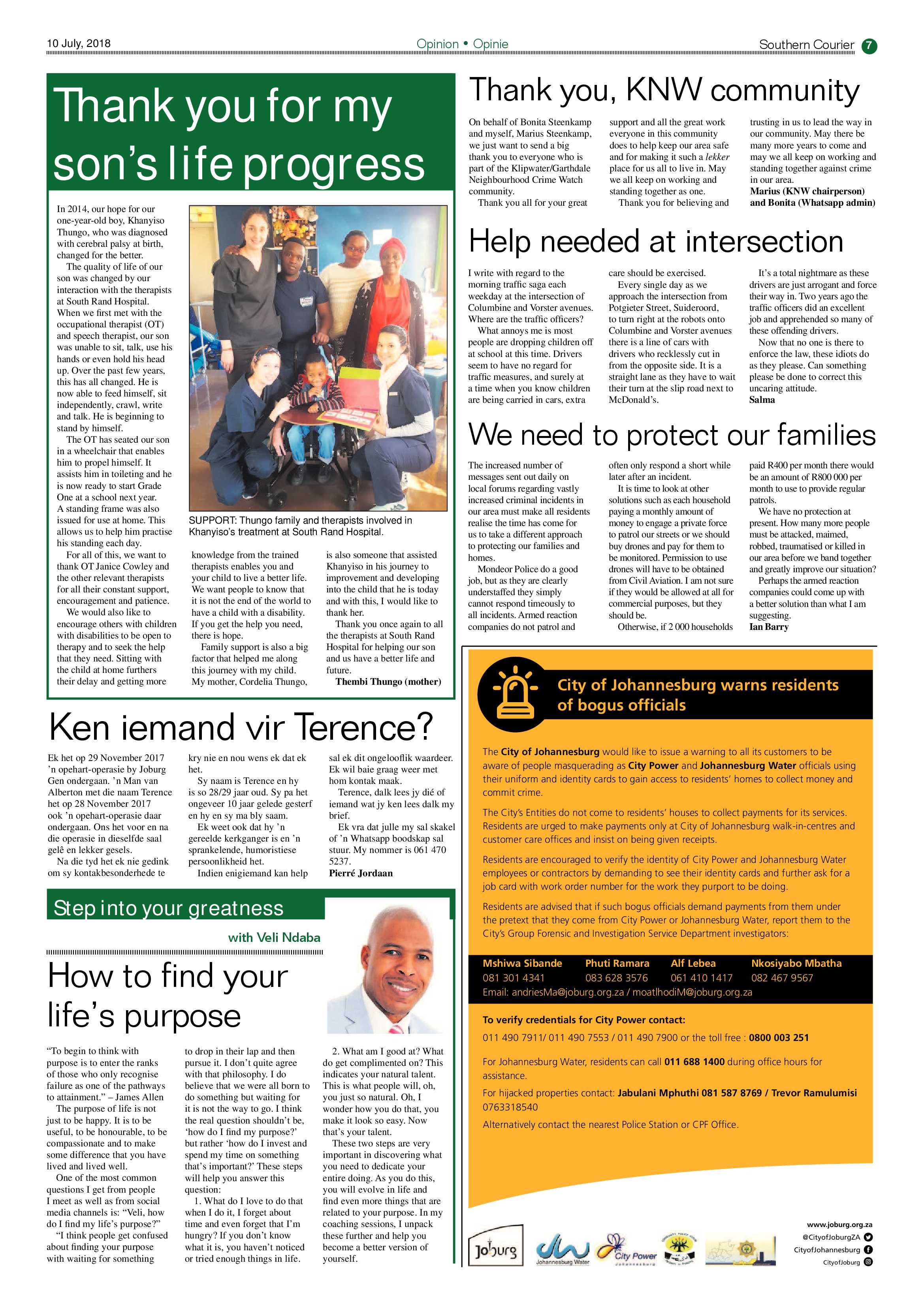 Southern Courier 10 July 2018 page 7