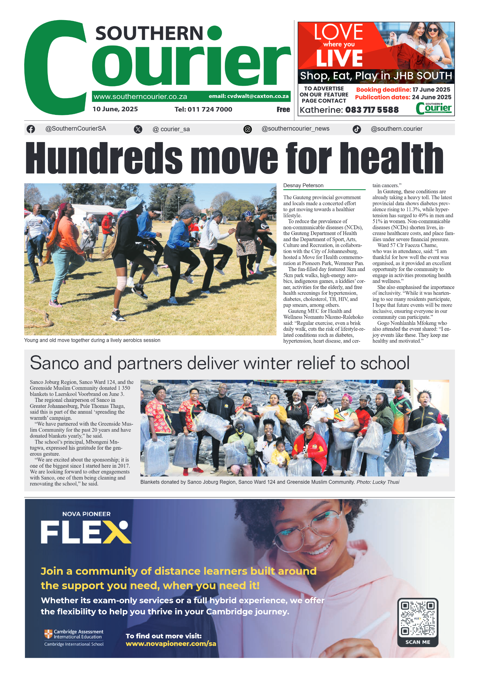 Southern Courier 10 June 2025 page 1