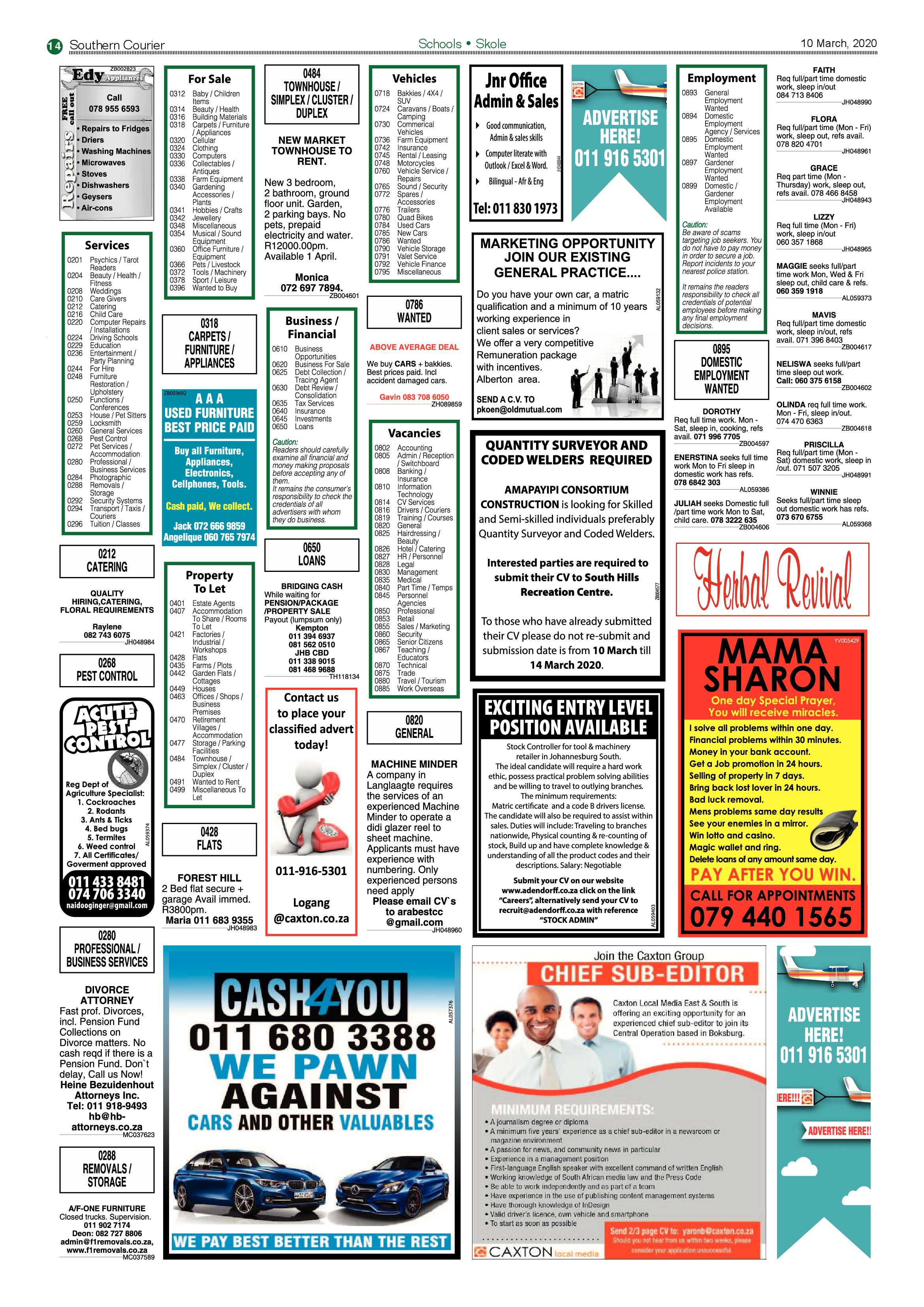 Southern Courier 10 March 2020 page 14